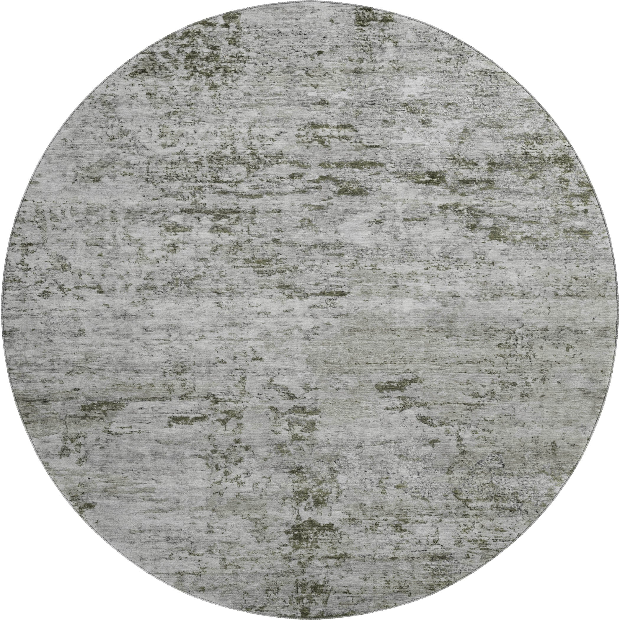Queenstown Machine Washable Transitional Pewter Gray Rug 8' x 8' #shape_Round