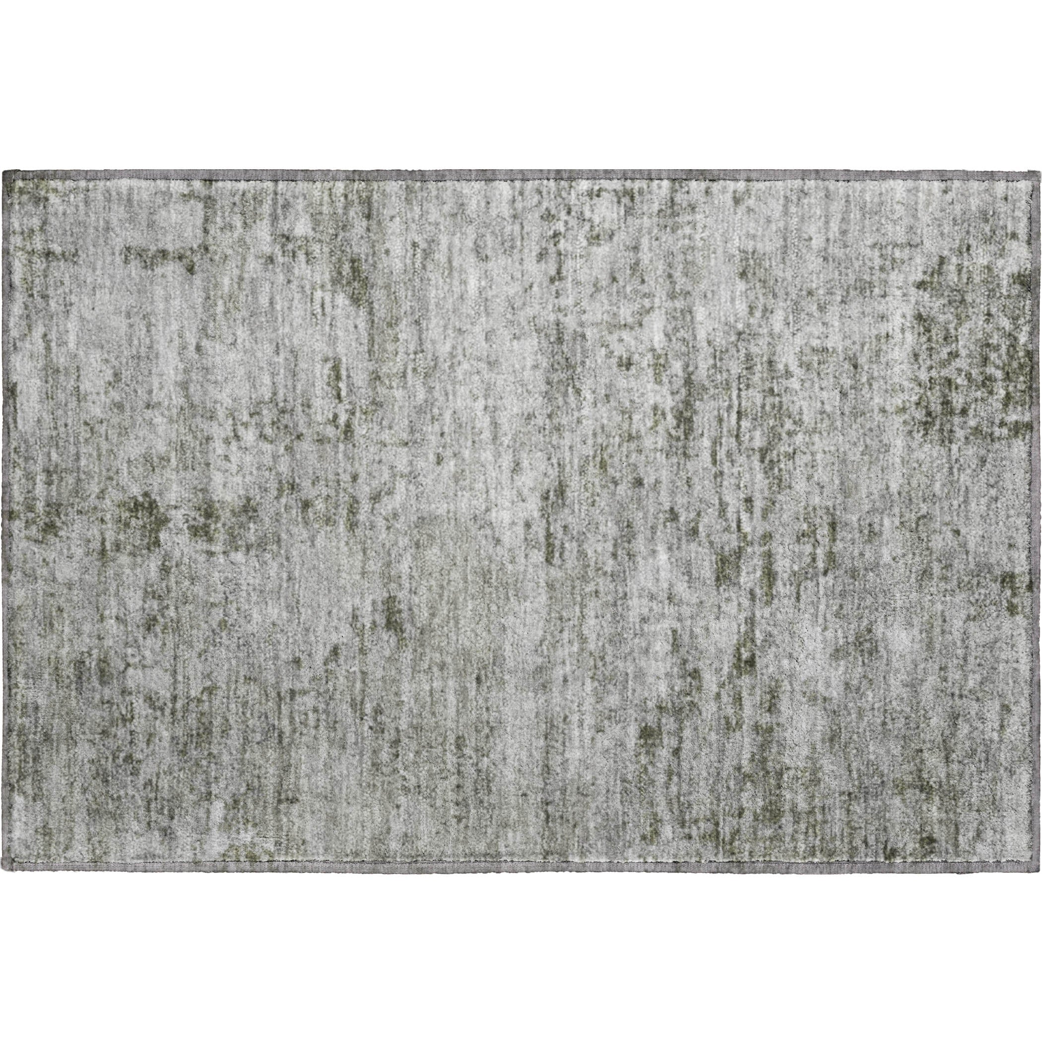 Queenstown Machine Washable Transitional Pewter Gray Rug 1'8" x 2'6" #shape_Rectangle