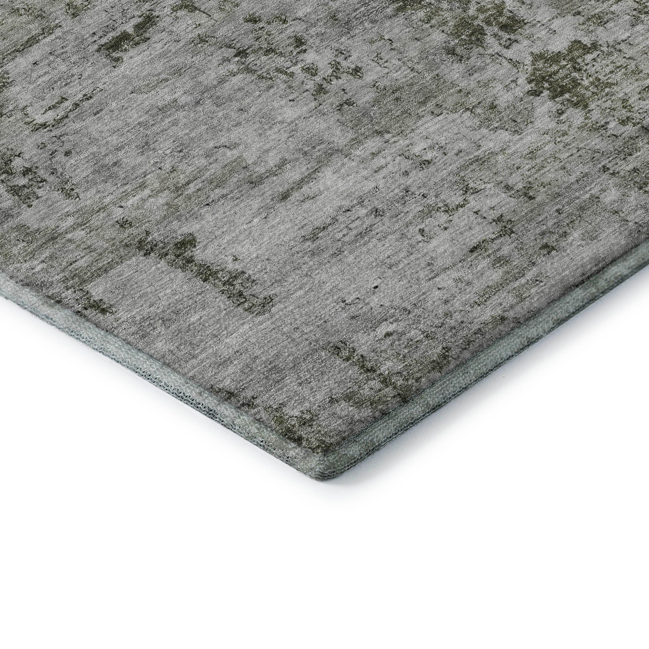 Queenstown Machine Washable Transitional Pewter Gray Rug 1'8" x 2'6" #shape_Rectangle