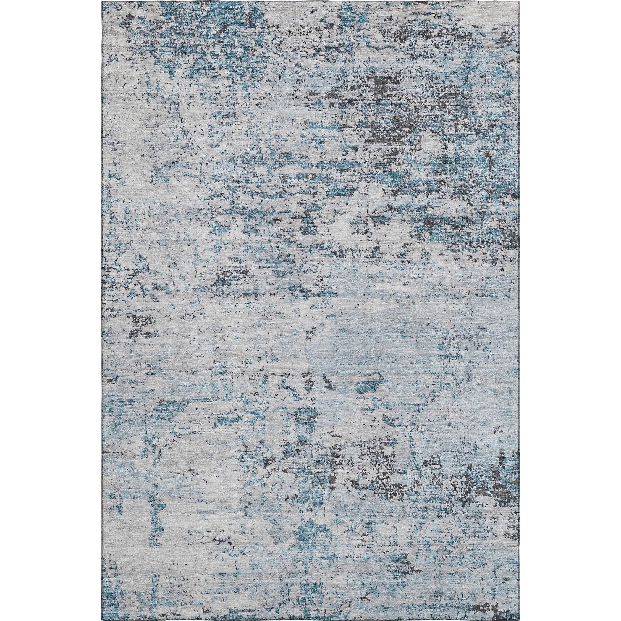 Queenstown Machine Washable Transitional Sky Blue Rug 2'6" x 3'10" #shape_Rectangle