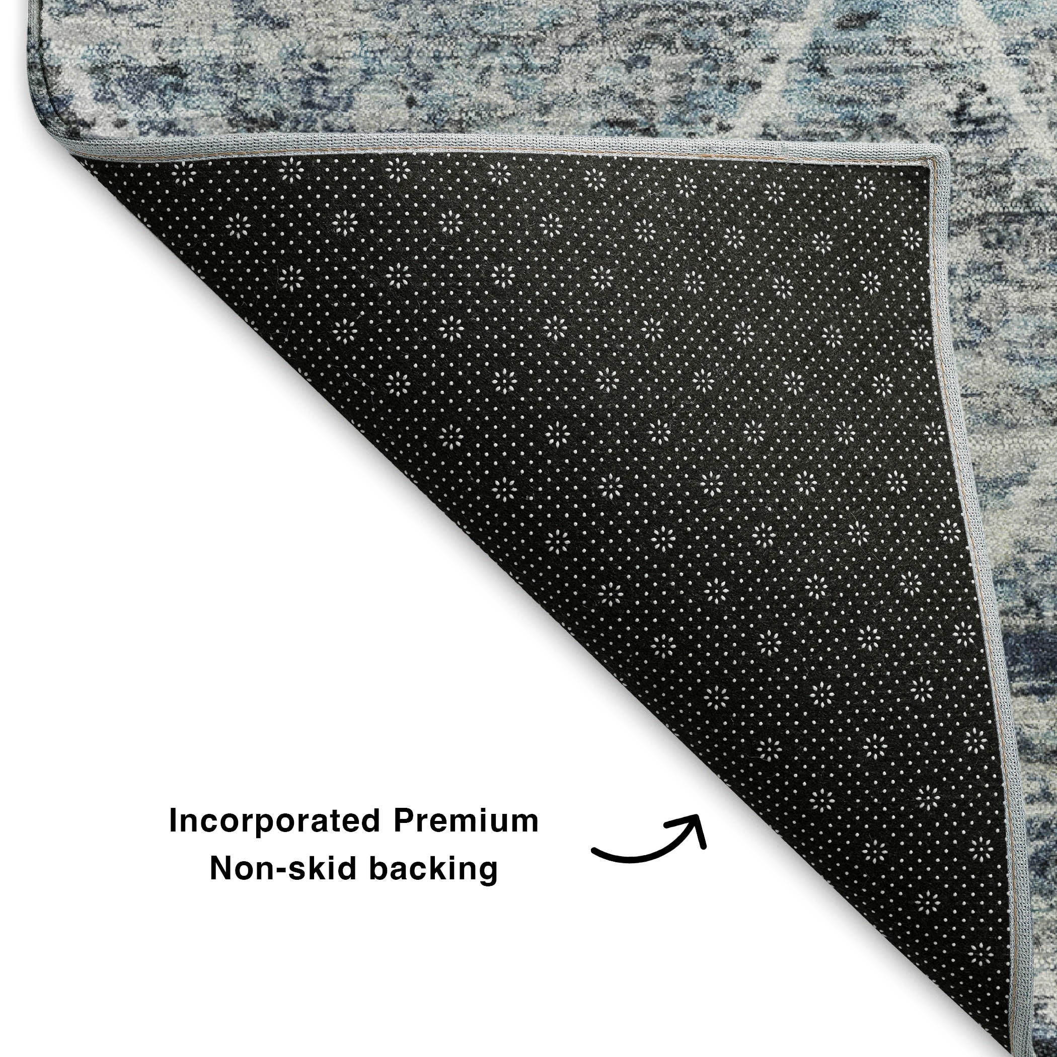 Seoul Machine Washable Transitional Blue Rug 1'8" x 2'6" #shape_Rectangle
