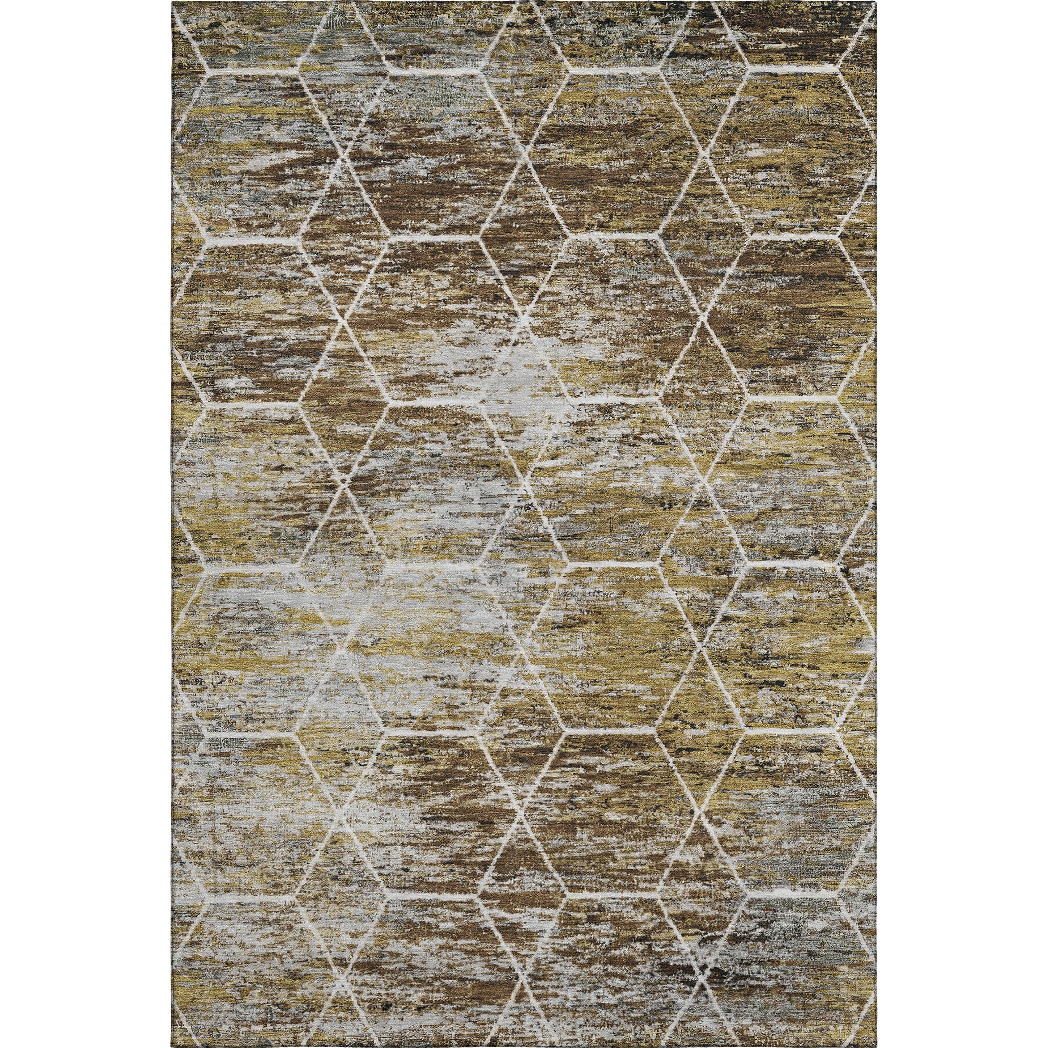 Seoul Machine Washable Transitional Brown Rug 2'6" x 3'10" #shape_Rectangle