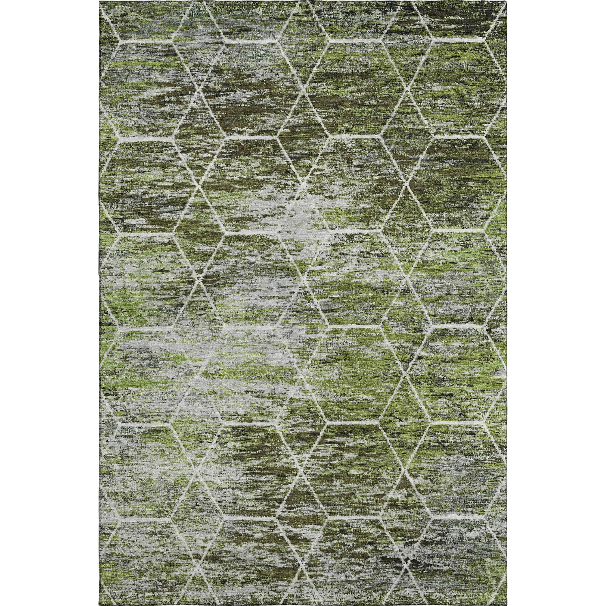 Seoul Machine Washable Transitional Olive Green Rug 2'6" x 3'10" #shape_Rectangle