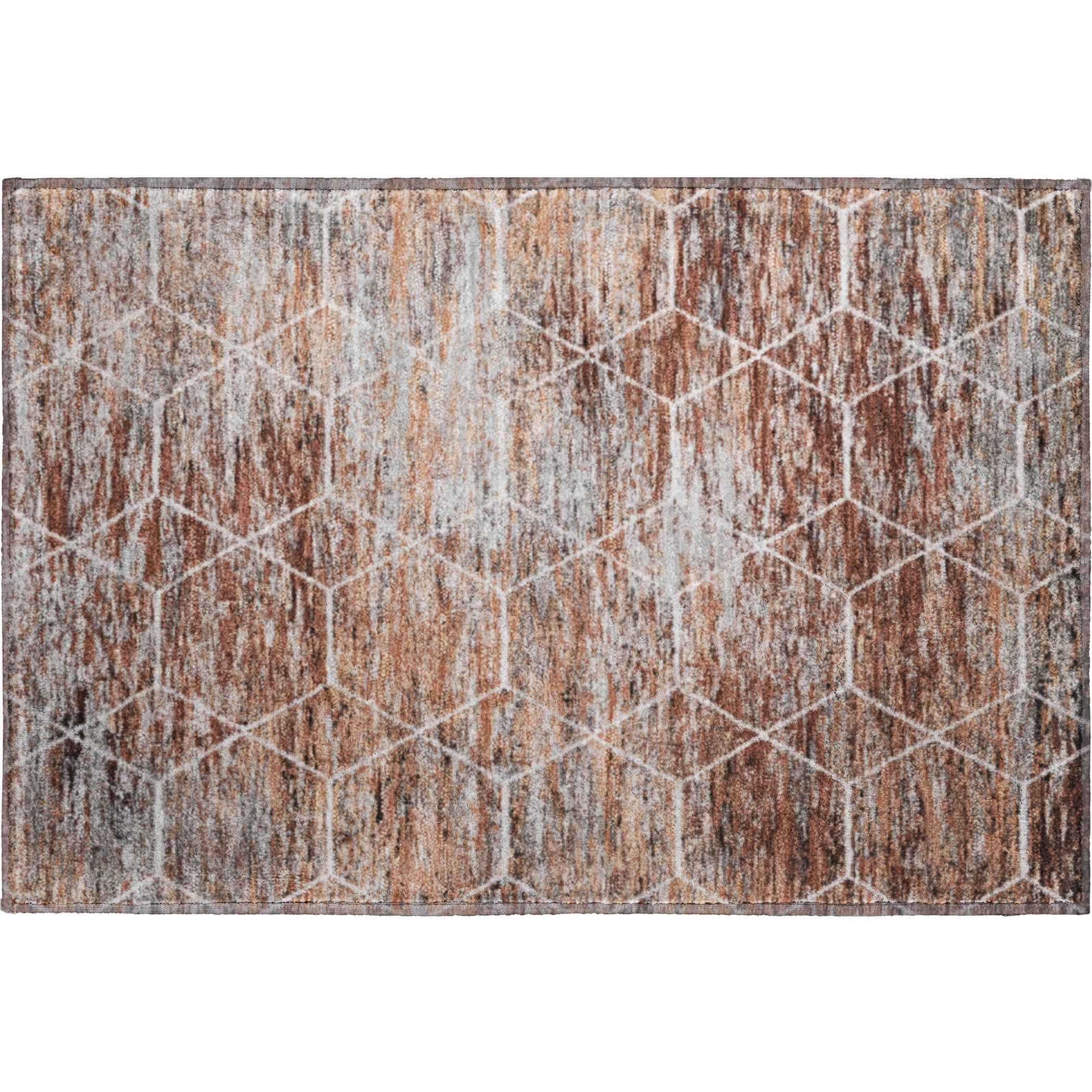 Seoul Machine Washable Transitional Paprika Orange Rug 1'8" x 2'6" #shape_Rectangle
