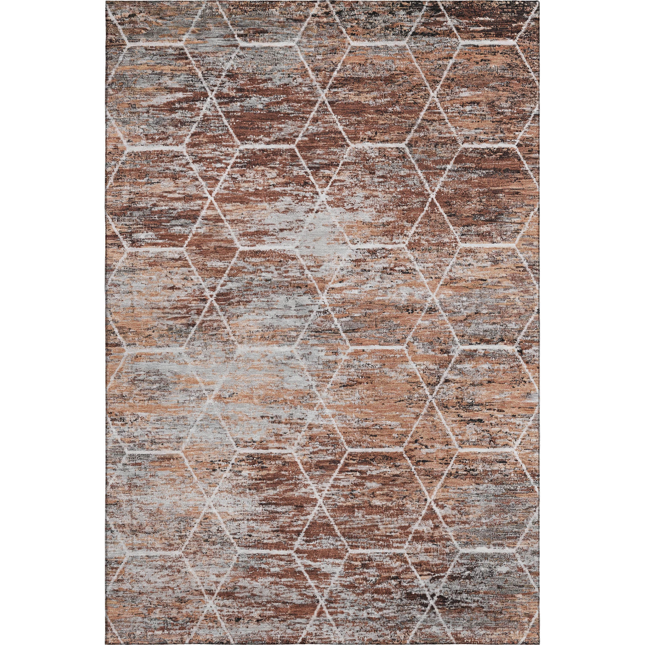Seoul Machine Washable Transitional Paprika Orange Rug 2'6" x 3'10" #shape_Rectangle