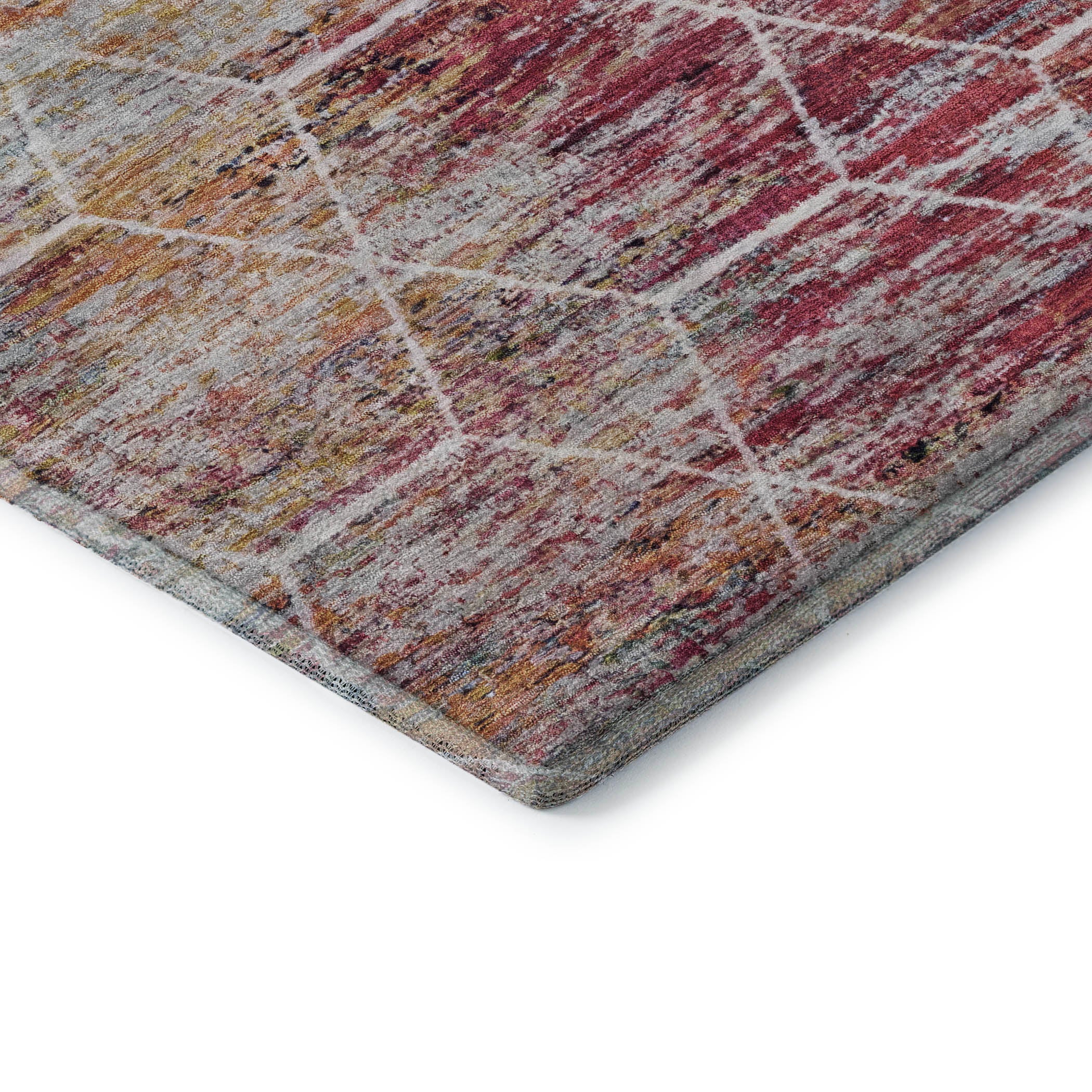 Seoul Machine Washable Transitional Pink Rug 1'8" x 2'6" #shape_Rectangle