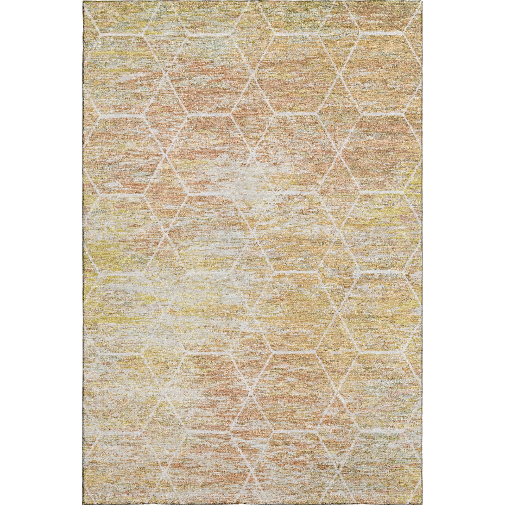 Seoul Machine Washable Transitional Salmon Orange Rug 2'6" x 3'10" #shape_Rectangle