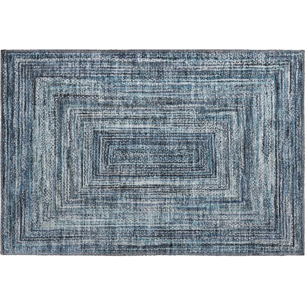 Vienna Machine Washable Transitional Blue Rug 1'8" x 2'6"