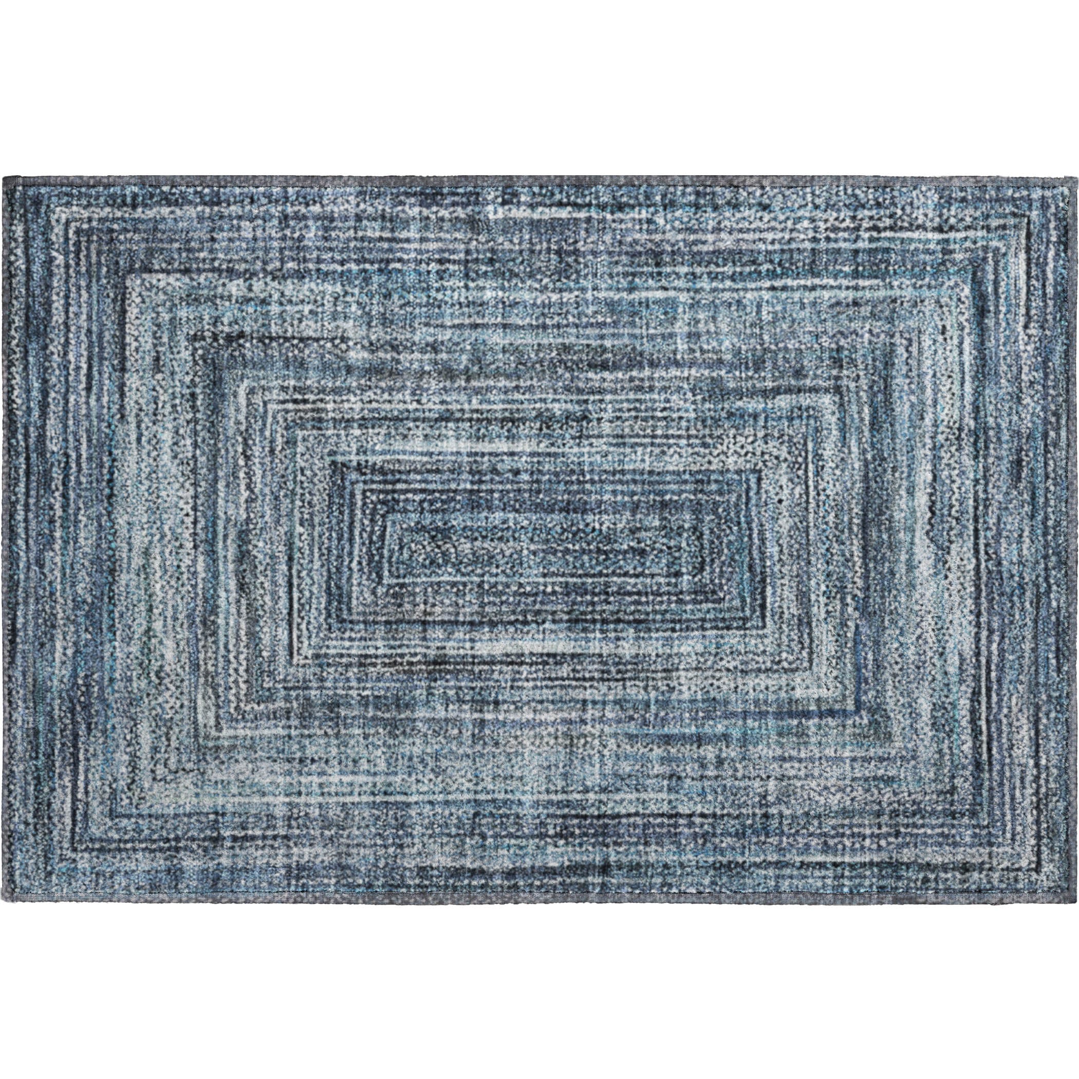 Vienna Machine Washable Transitional Blue Rug 1'8" x 2'6" #shape_Rectangle