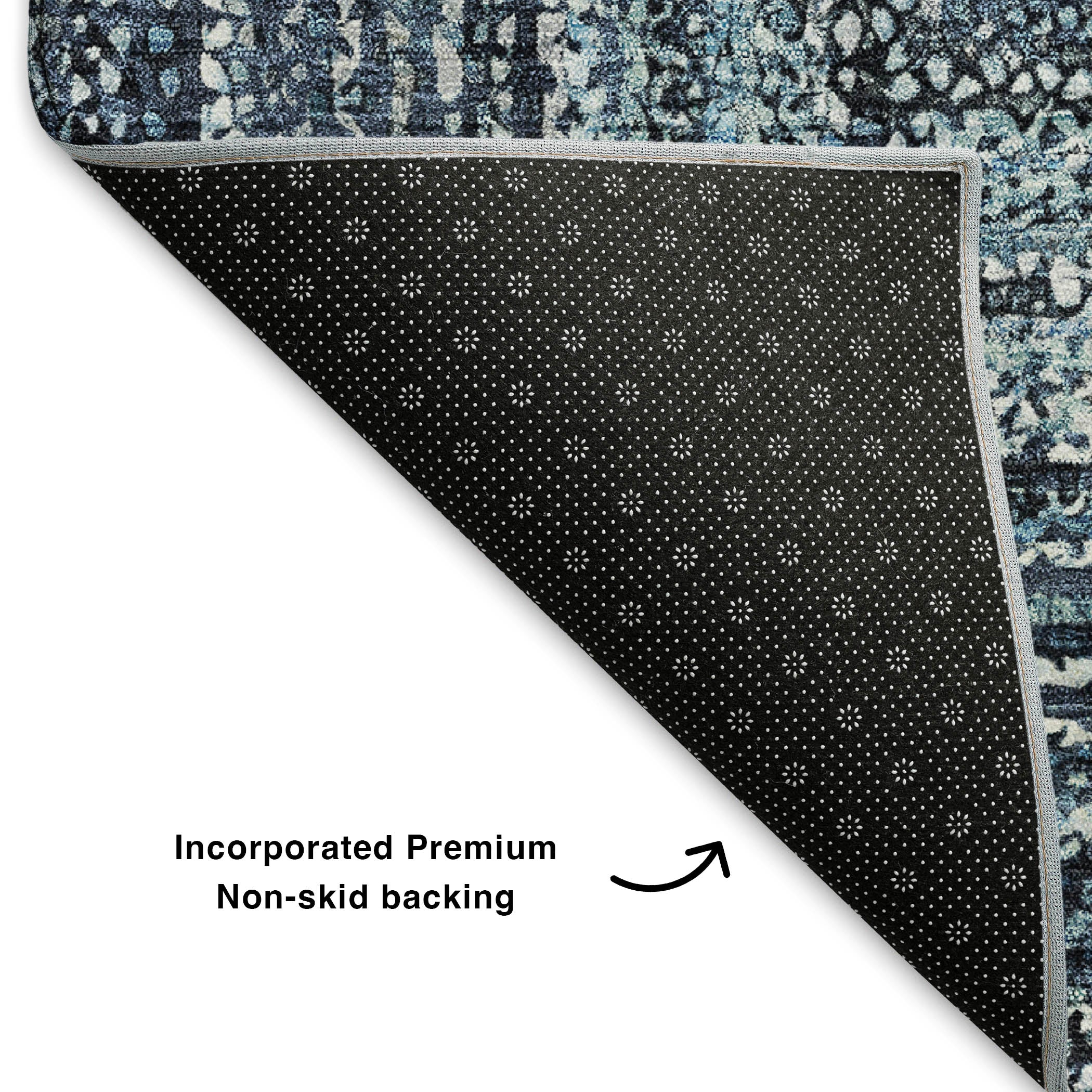 Vienna Machine Washable Transitional Blue Rug 1'8" x 2'6" #shape_Rectangle