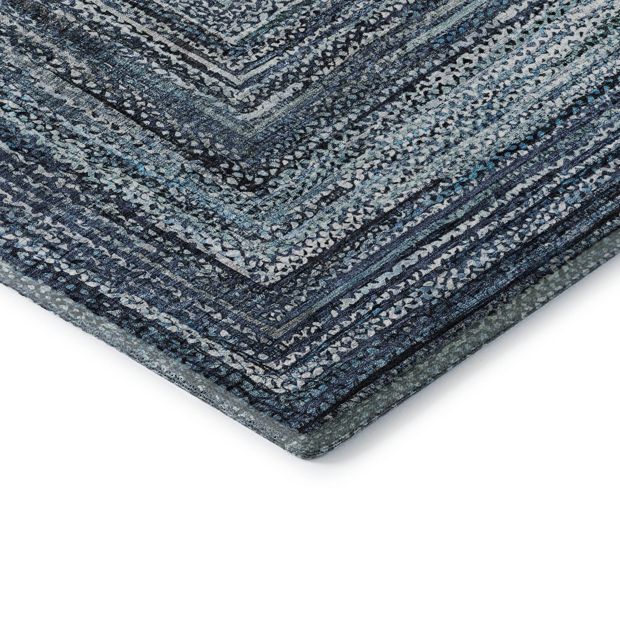 Vienna Machine Washable Transitional Blue Rug 1'8" x 2'6" #shape_Rectangle