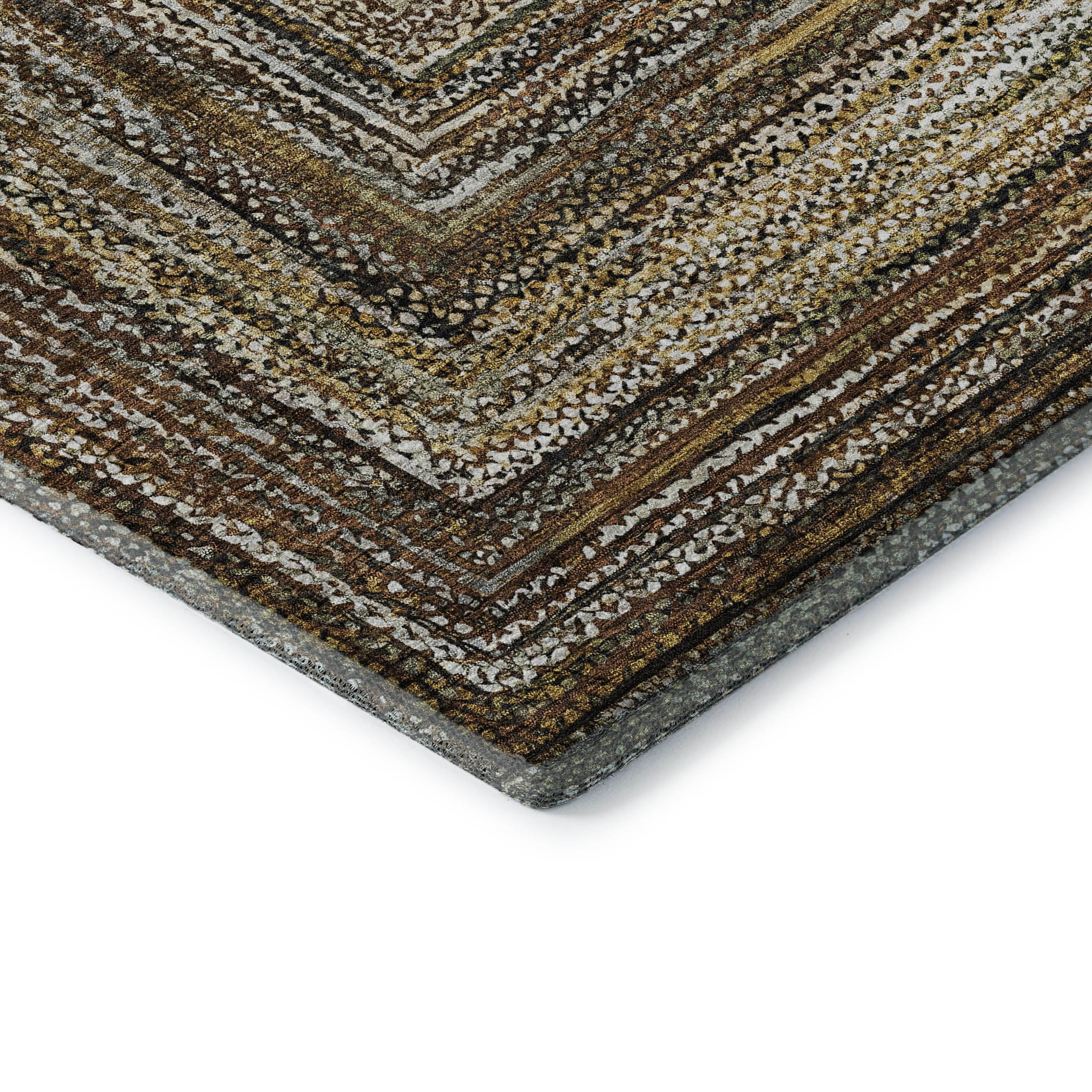 Vienna Machine Washable Transitional Brown Rug 1'8" x 2'6" #shape_Rectangle