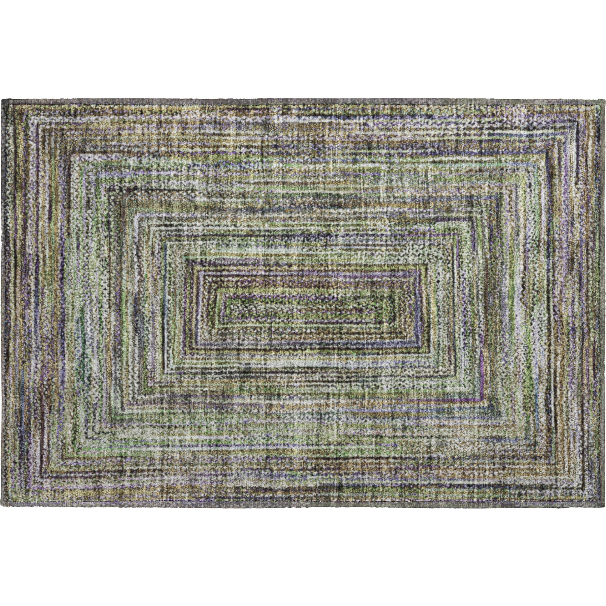 Vienna Machine Washable Transitional Olive Green Rug 1'8" x 2'6" #shape_Rectangle