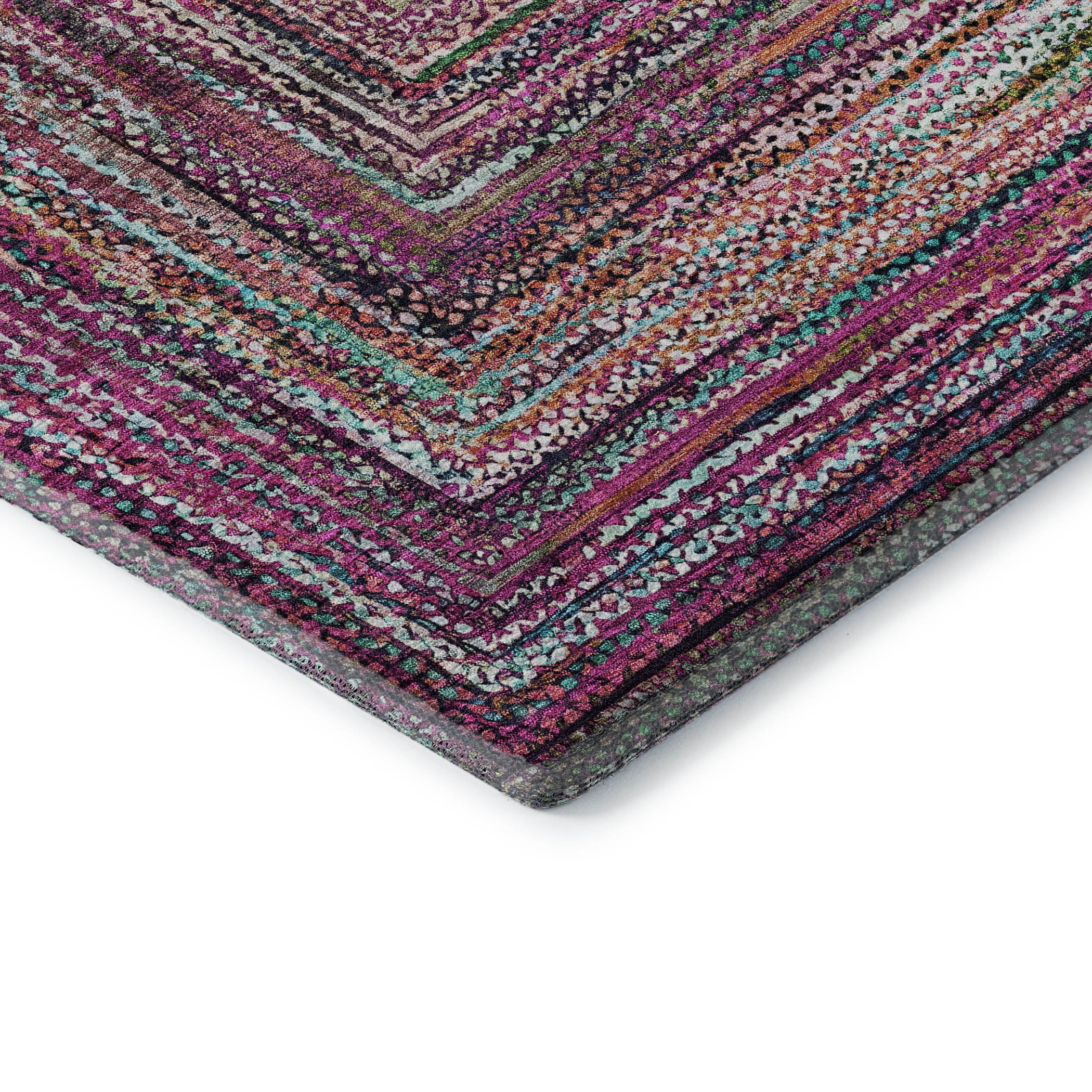 Vienna Machine Washable Transitional Pink Rug 1'8" x 2'6" #shape_Rectangle
