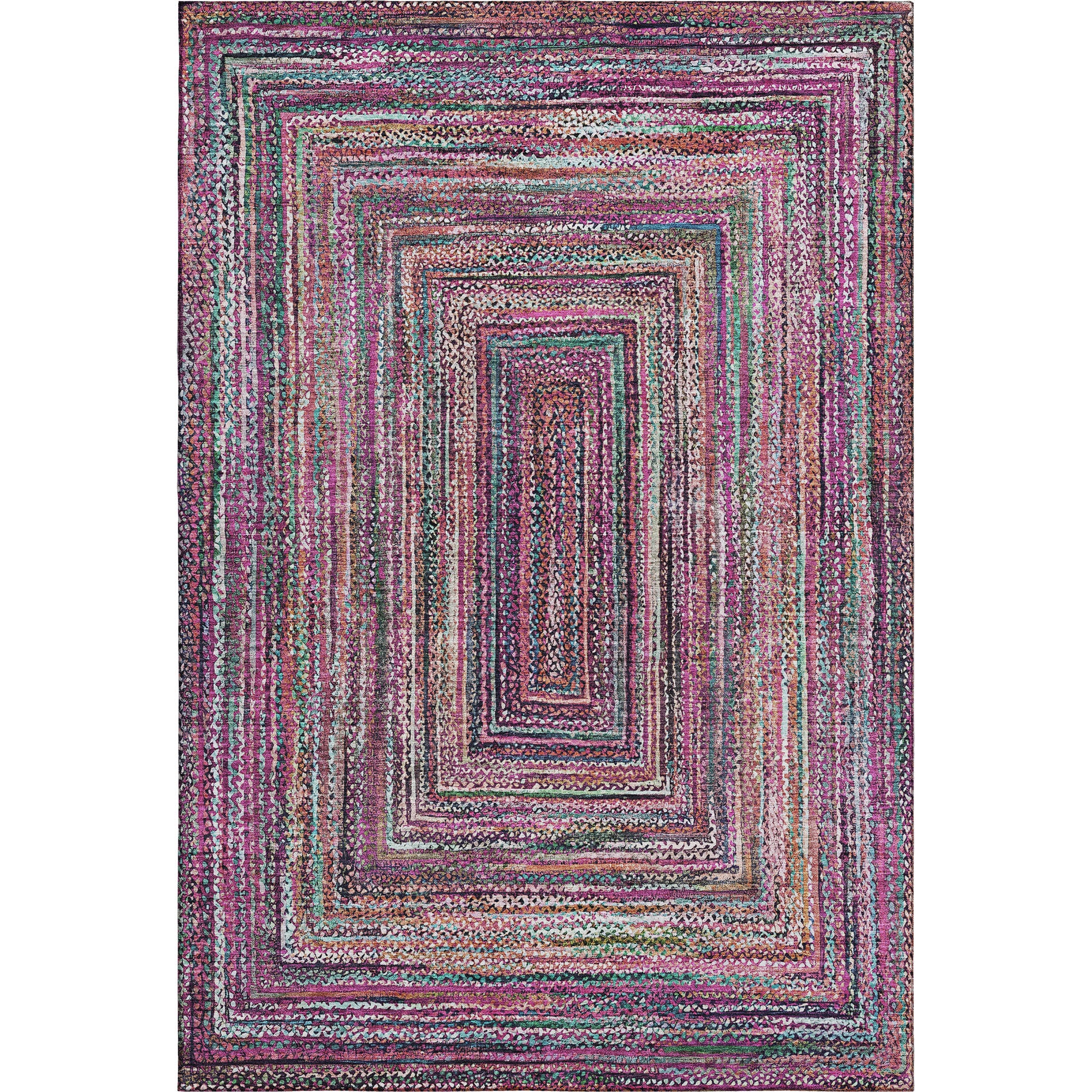 Vienna Machine Washable Transitional Pink Rug 2'6" x 3'10" #shape_Rectangle