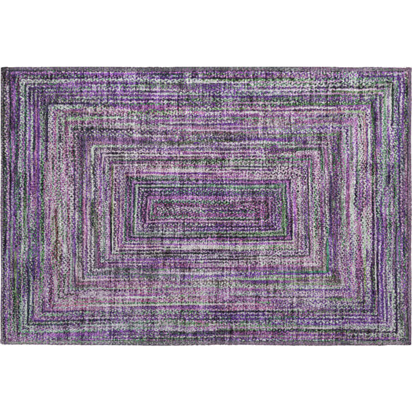 Vienna Machine Washable Transitional Purple Rug 1'8" x 2'6"