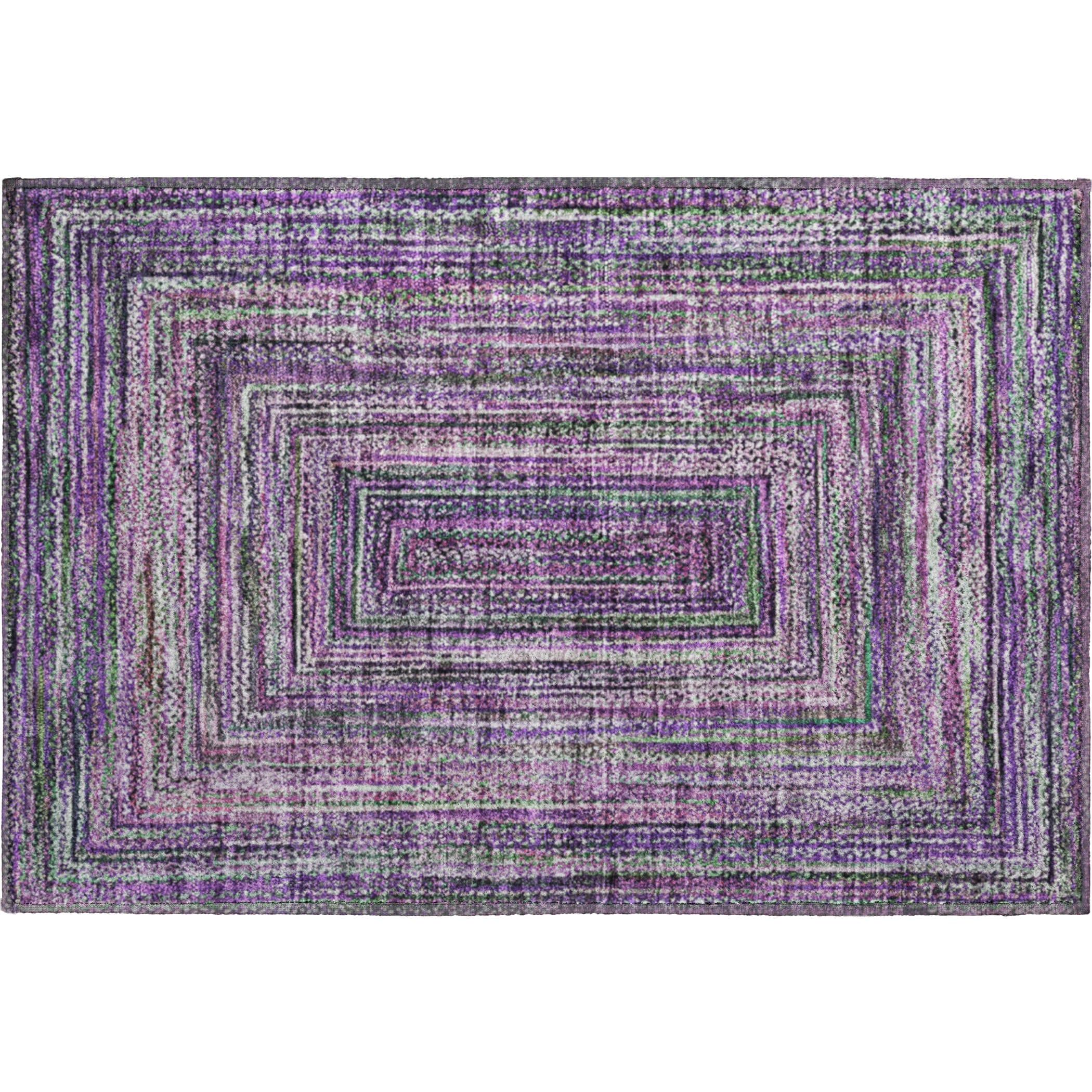 Vienna Machine Washable Transitional Purple Rug 1'8" x 2'6" #shape_Rectangle