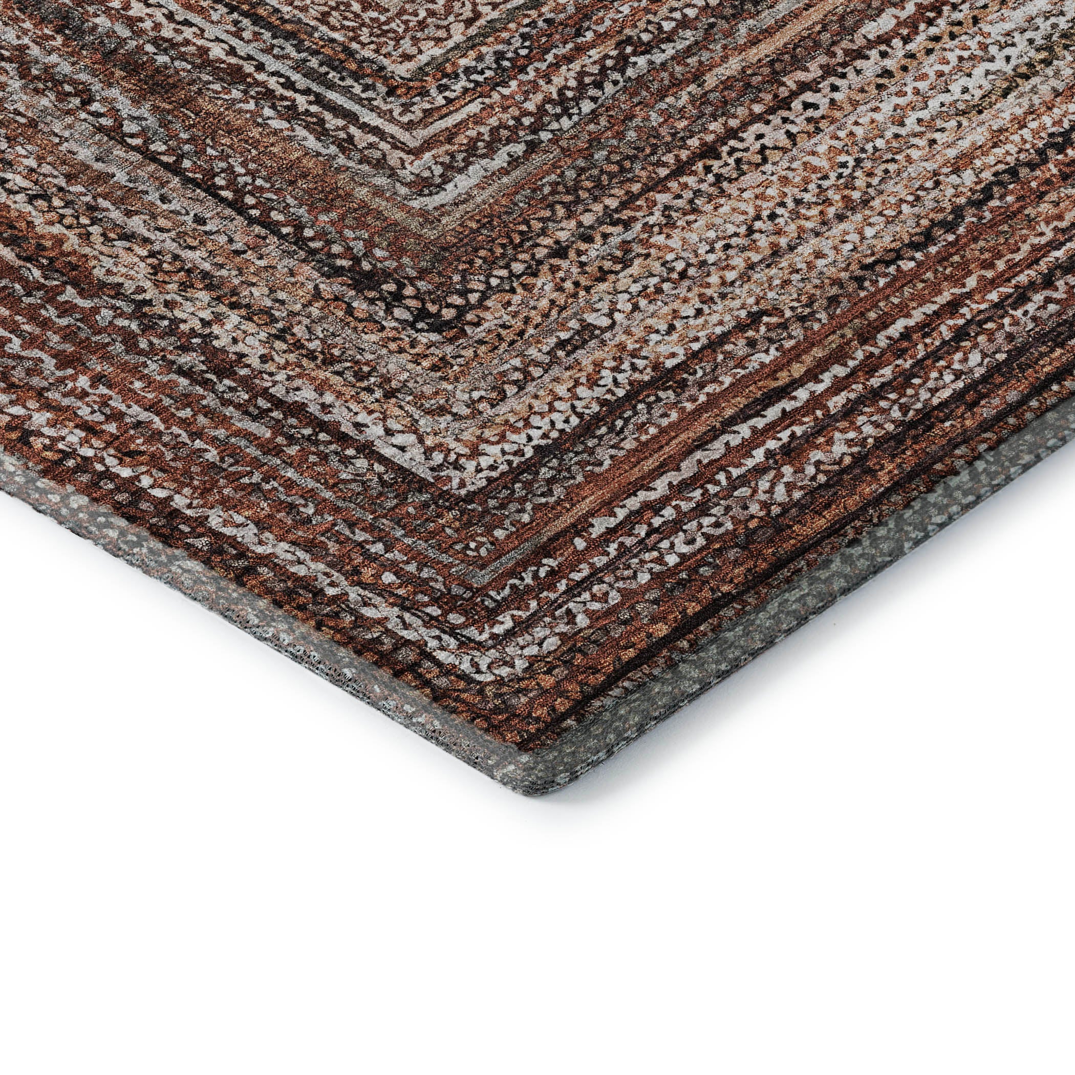 Vienna Machine Washable Transitional Terracotta Orange Rug 1'8" x 2'6" #shape_Rectangle