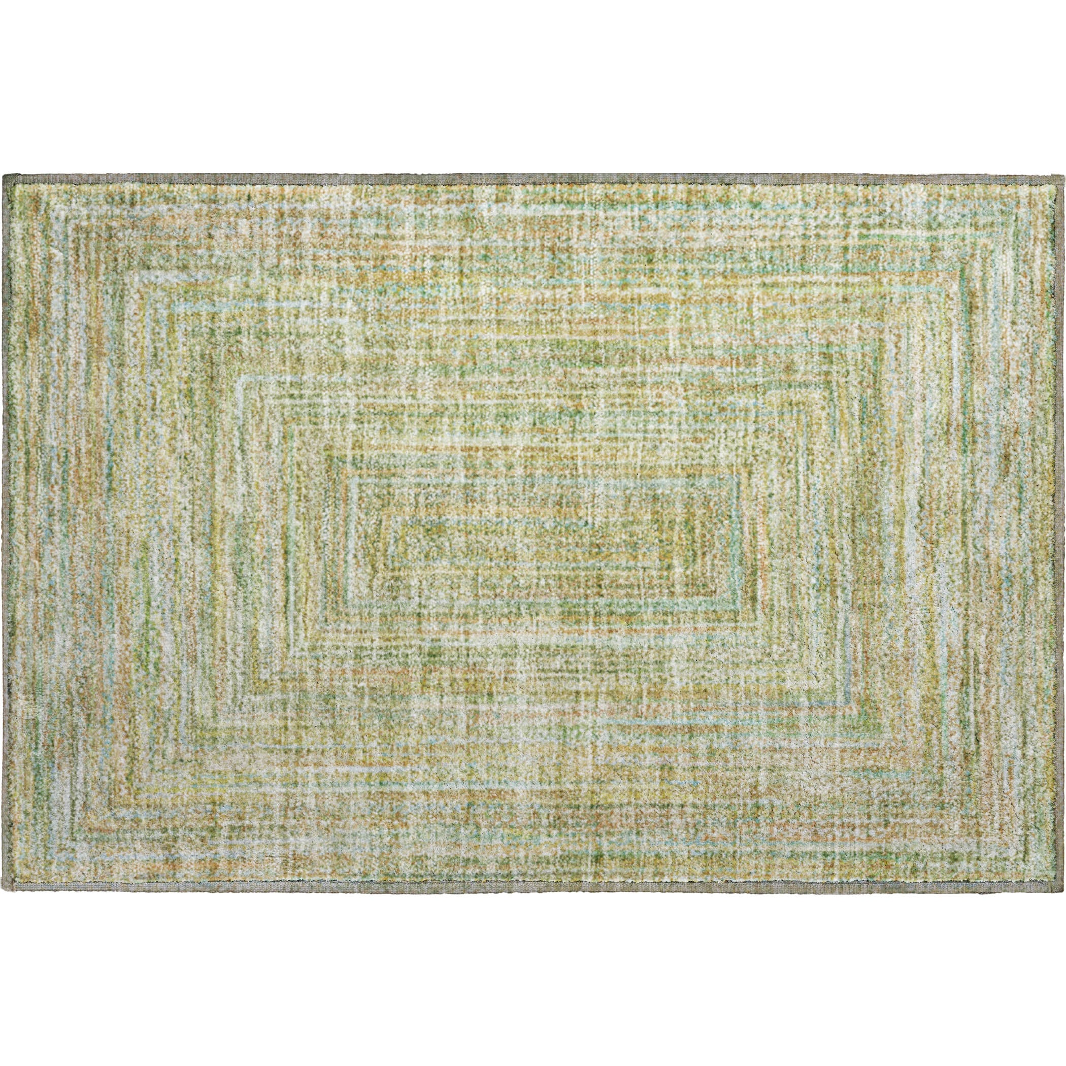 Seoul Machine Washable Transitional Aloe Green Rug 1'8" x 2'6" #shape_Rectangle