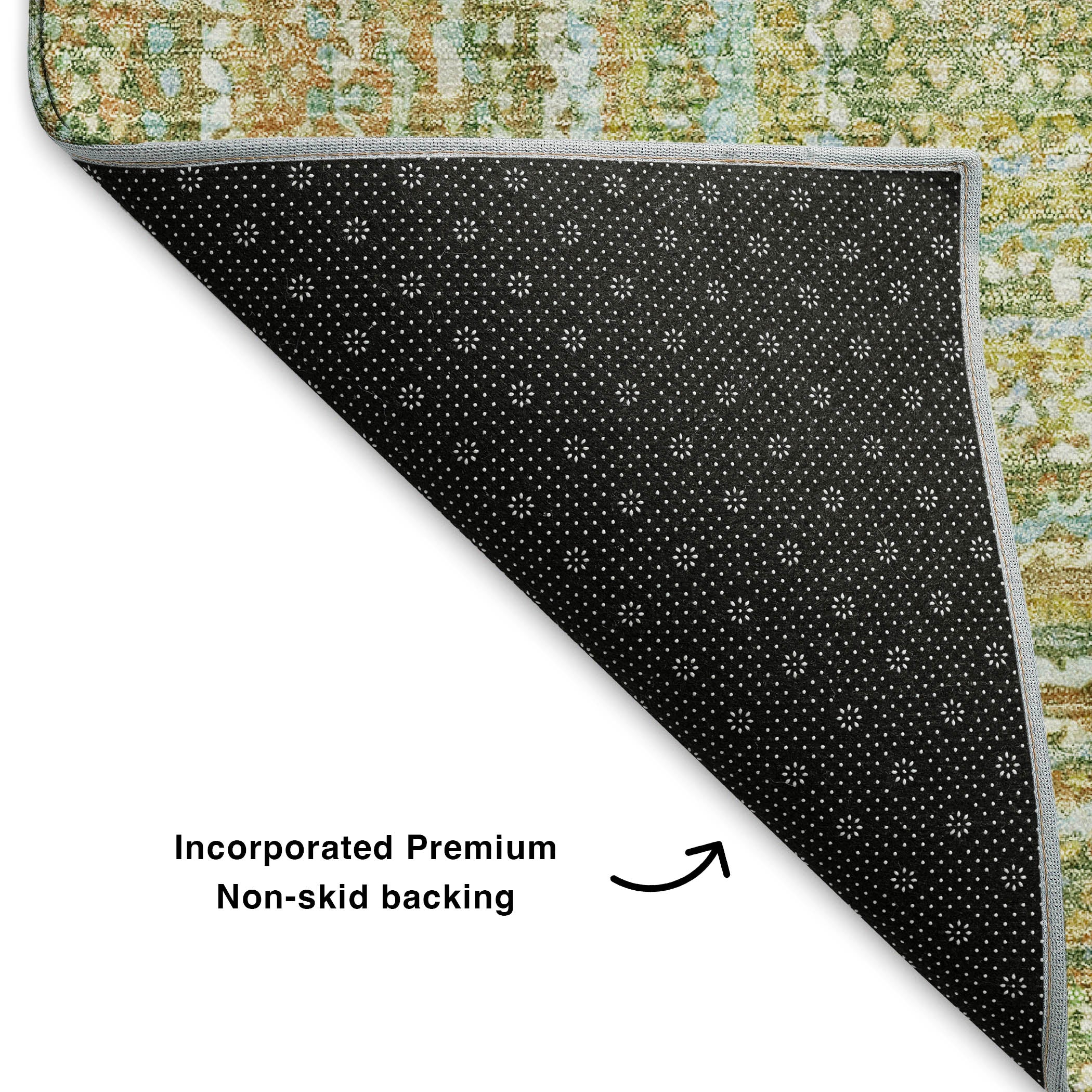 Seoul Machine Washable Transitional Aloe Green Rug 1'8" x 2'6" #shape_Rectangle