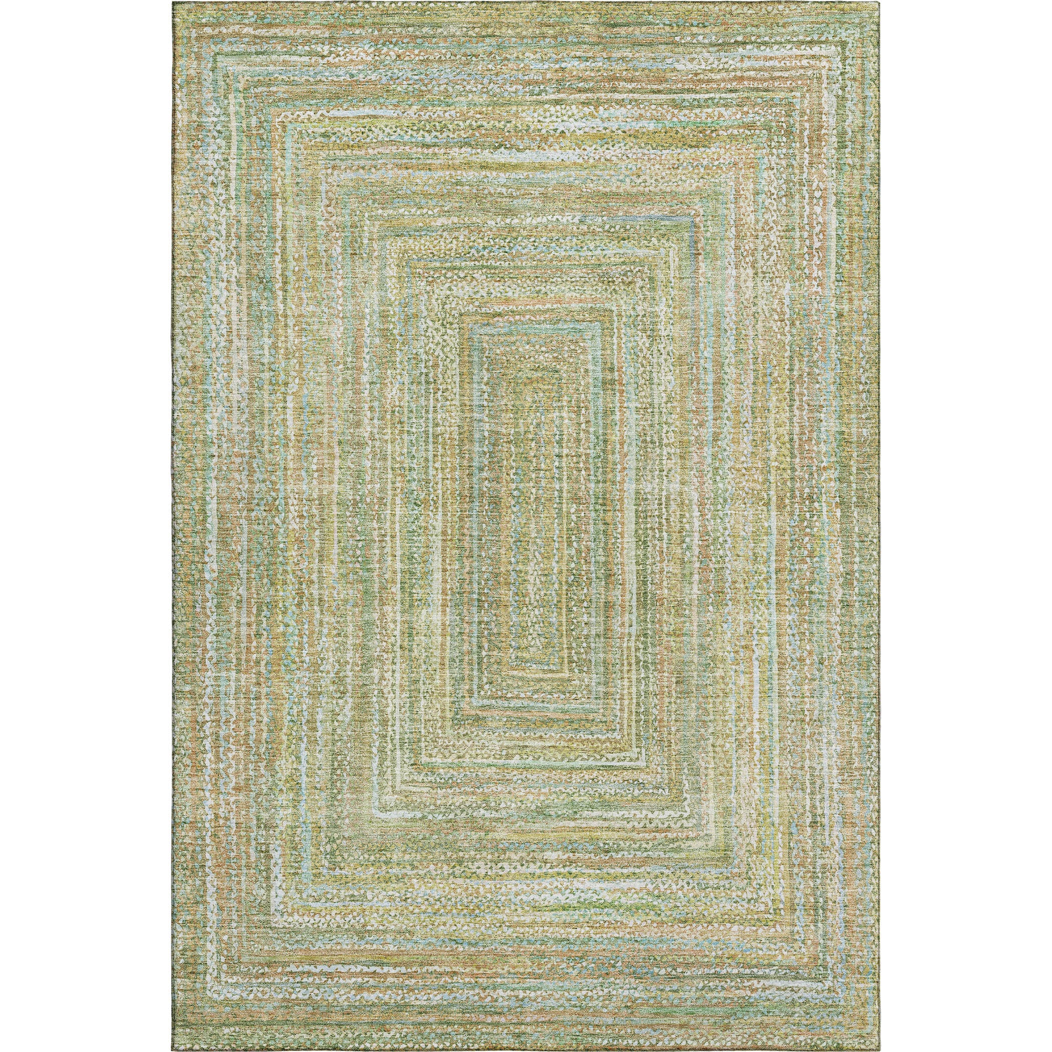 Seoul Machine Washable Transitional Aloe Green Rug 2'6" x 3'10" #shape_Rectangle