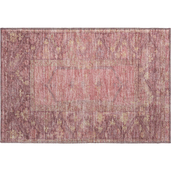 Cusco Machine Washable Traditional Blush Pink Rug 1'8" x 2'6"