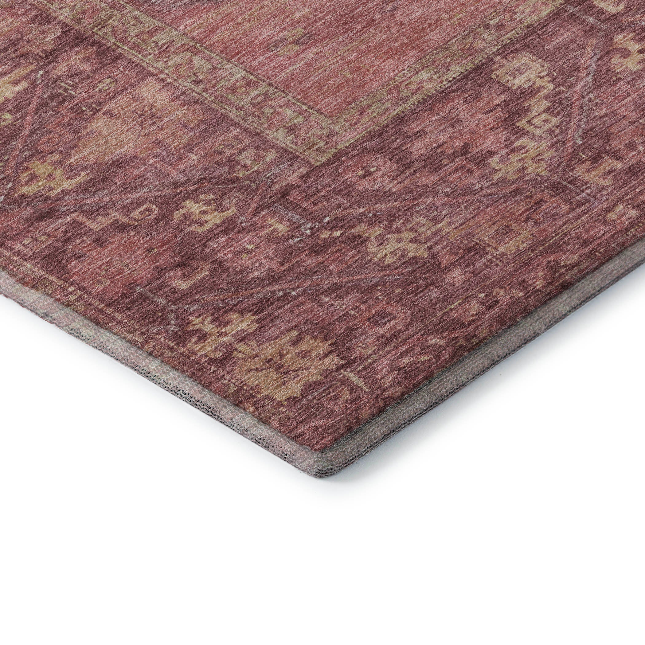 Cusco Machine Washable Traditional Blush Pink Rug 1'8" x 2'6" #shape_Rectangle