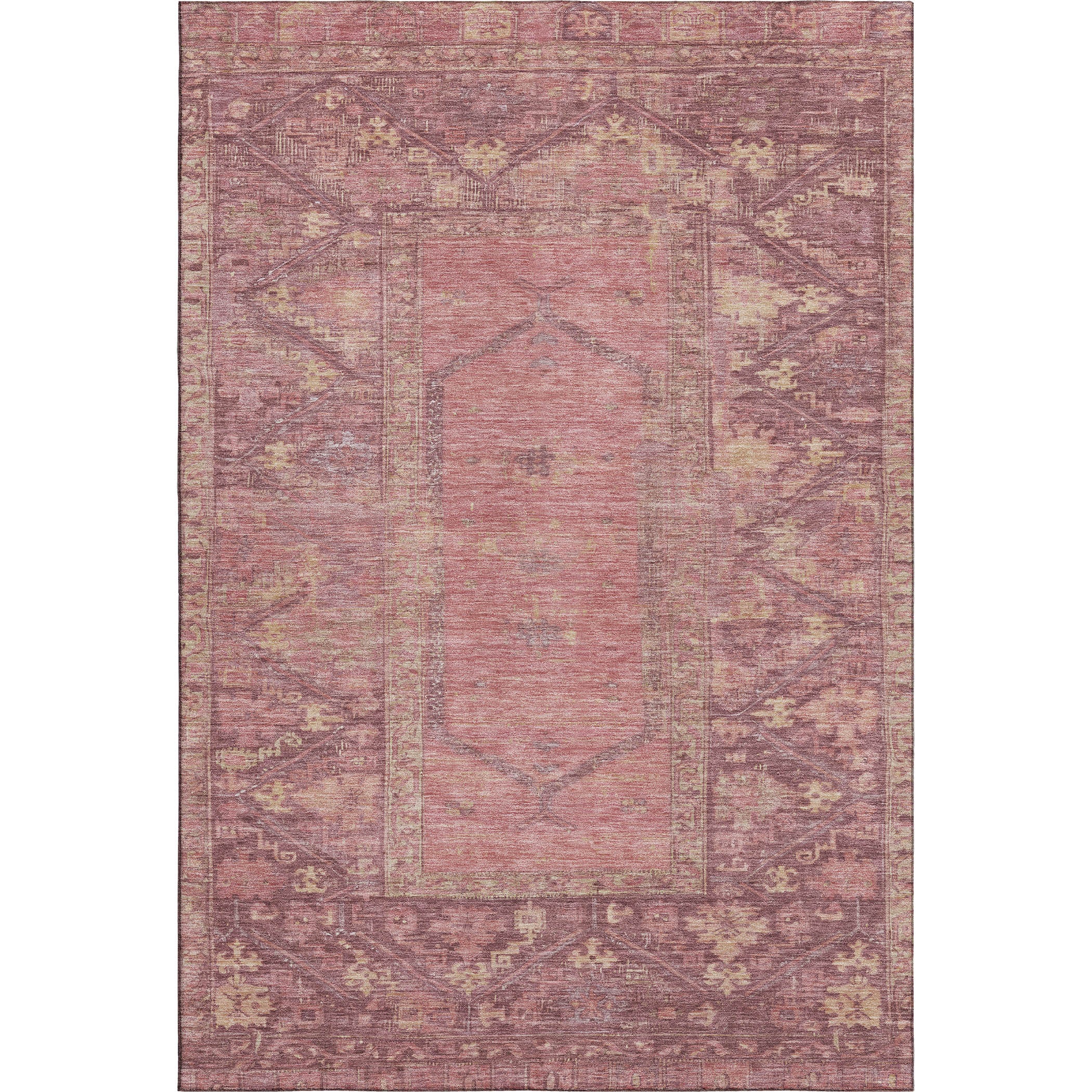 Cusco Machine Washable Traditional Blush Pink Rug 2'6" x 3'10" #shape_Rectangle