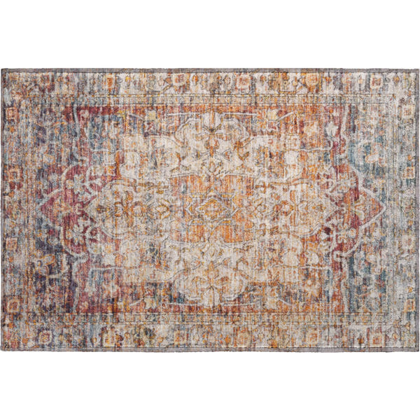 Ghent Machine Washable Traditional Copper Orange Rug 1'8" x 2'6"