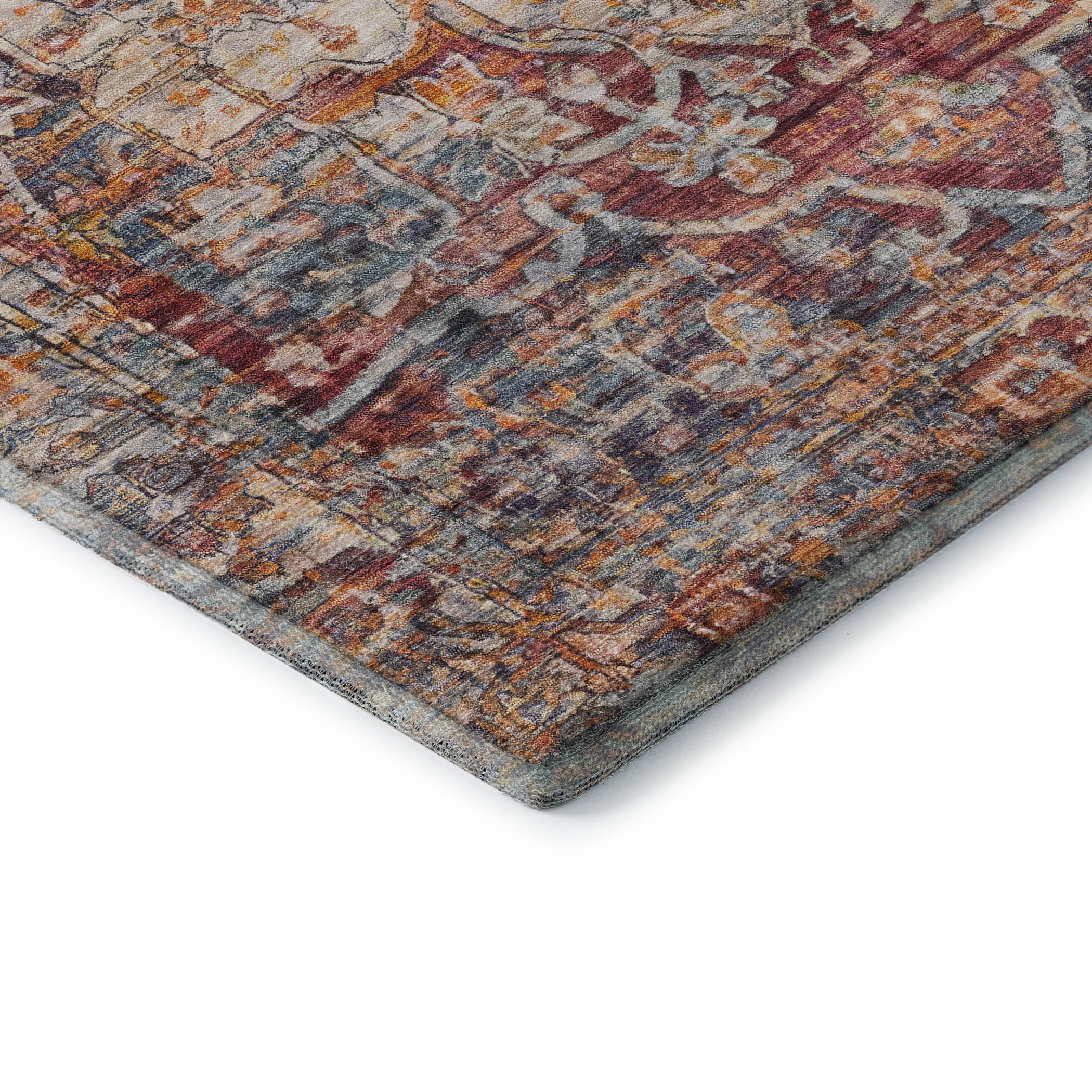 Ghent Machine Washable Traditional Copper Orange Rug 1'8" x 2'6" #shape_Rectangle