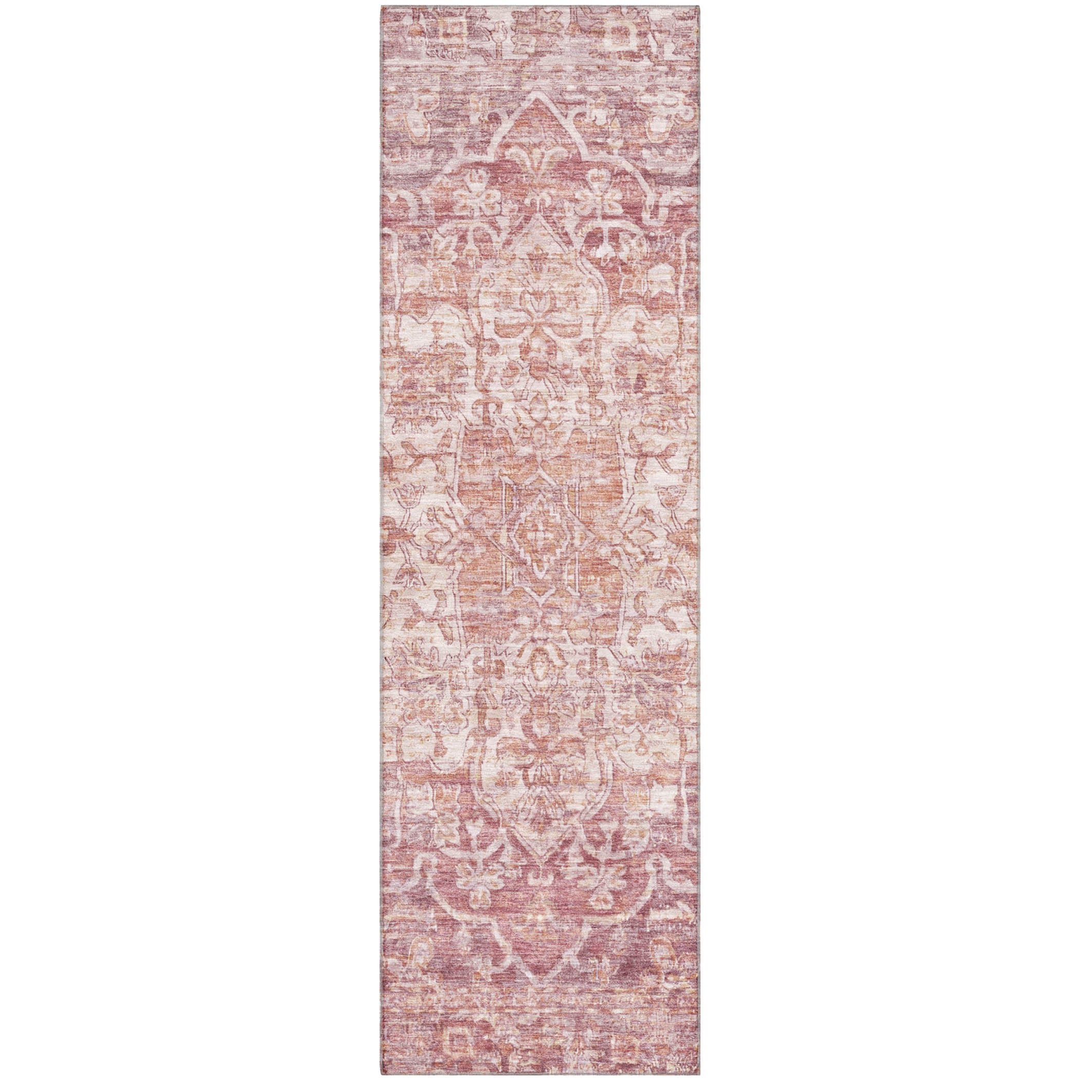 Ghent Machine Washable Traditional Paprika Orange Rug 2'3" x 7'6" #shape_Runner