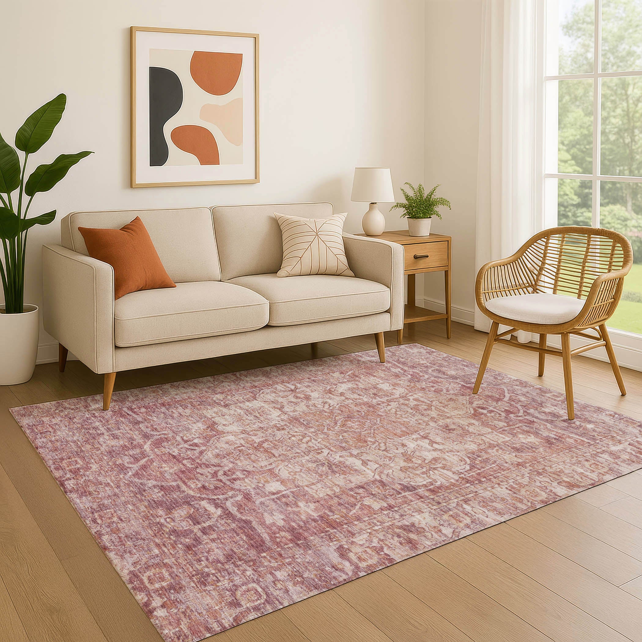 Ghent Machine Washable Traditional Paprika Orange Rug 2'6" x 3'10" #shape_Rectangle