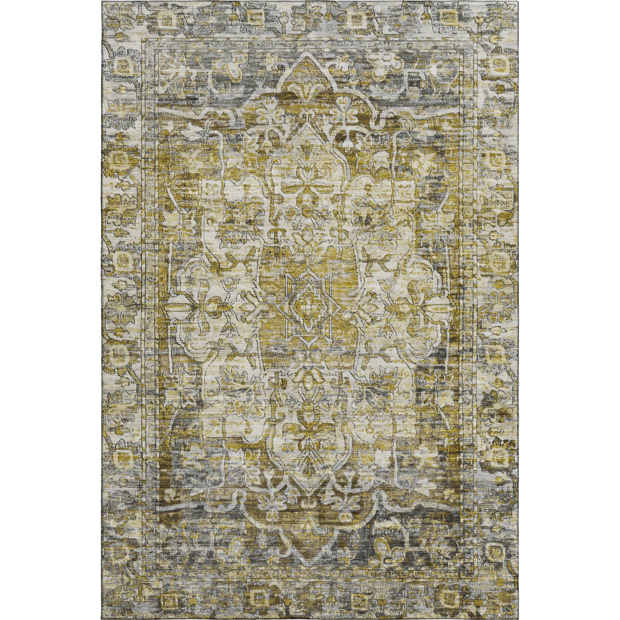 Ghent Machine Washable Traditional Pewter Gray Rug 2'6" x 3'10" #shape_Rectangle