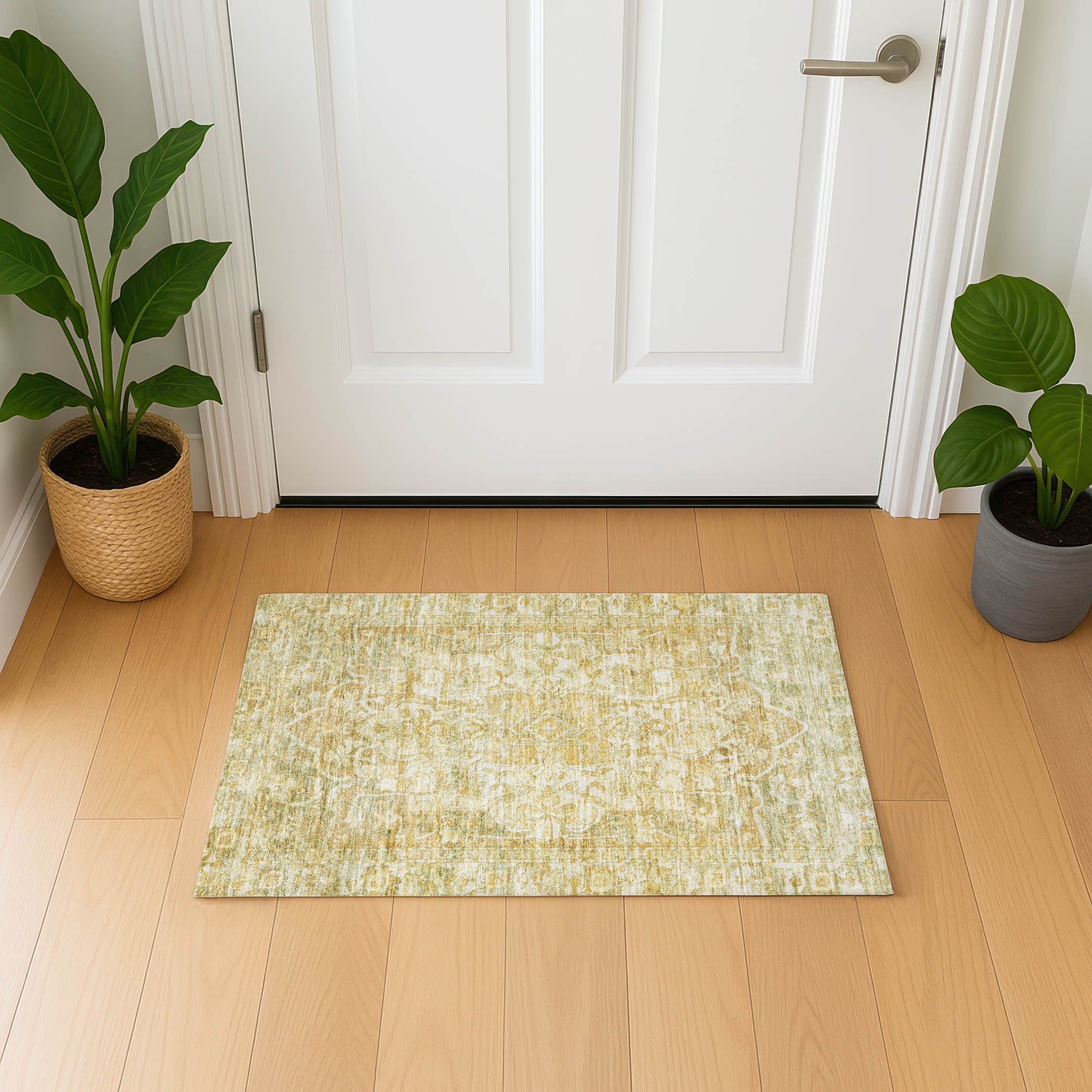 Ghent Machine Washable Traditional Tan Brown Rug 1'8" x 2'6" #shape_Rectangle