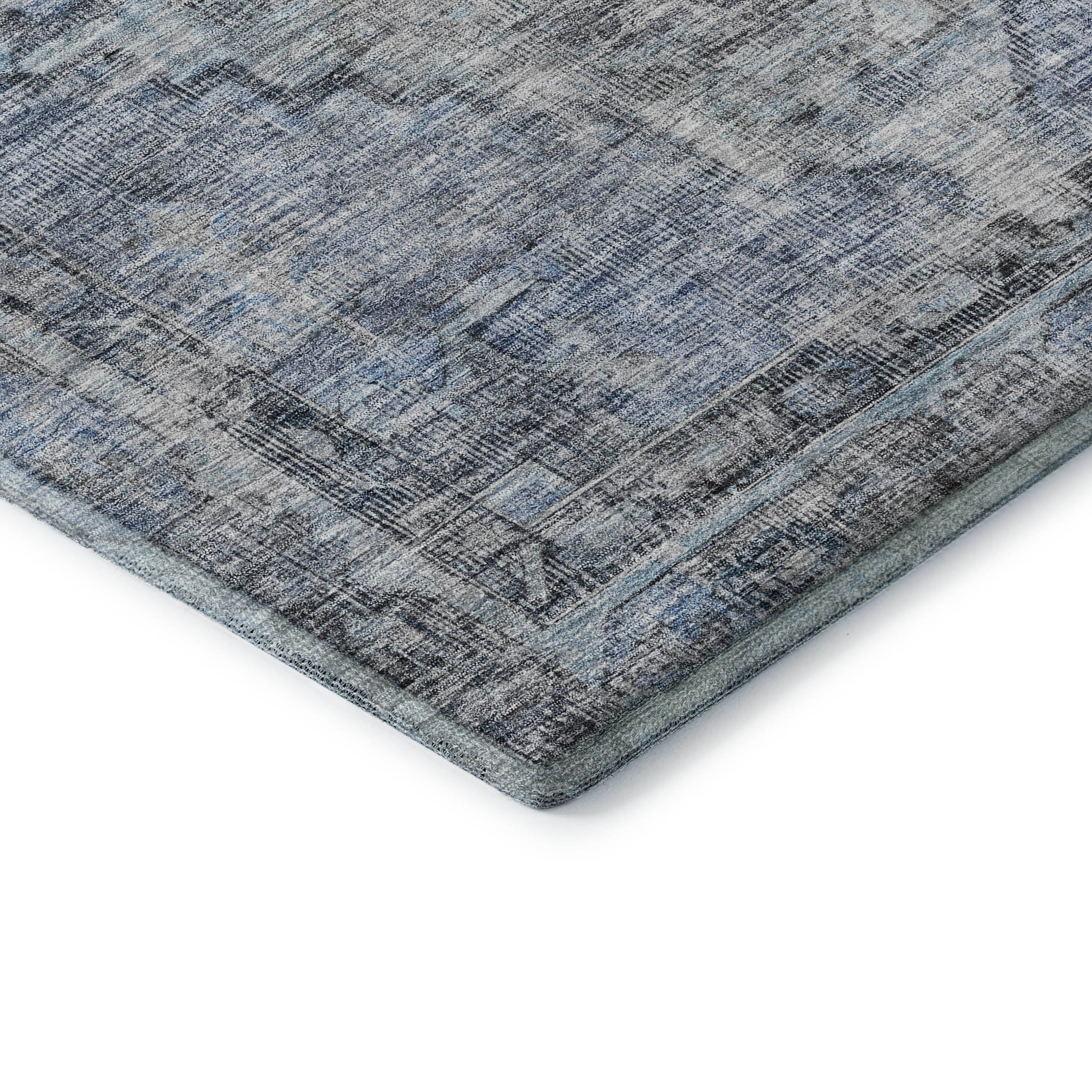 Istanbul Machine Washable Traditional Blue Rug 1'8" x 2'6" #shape_Rectangle