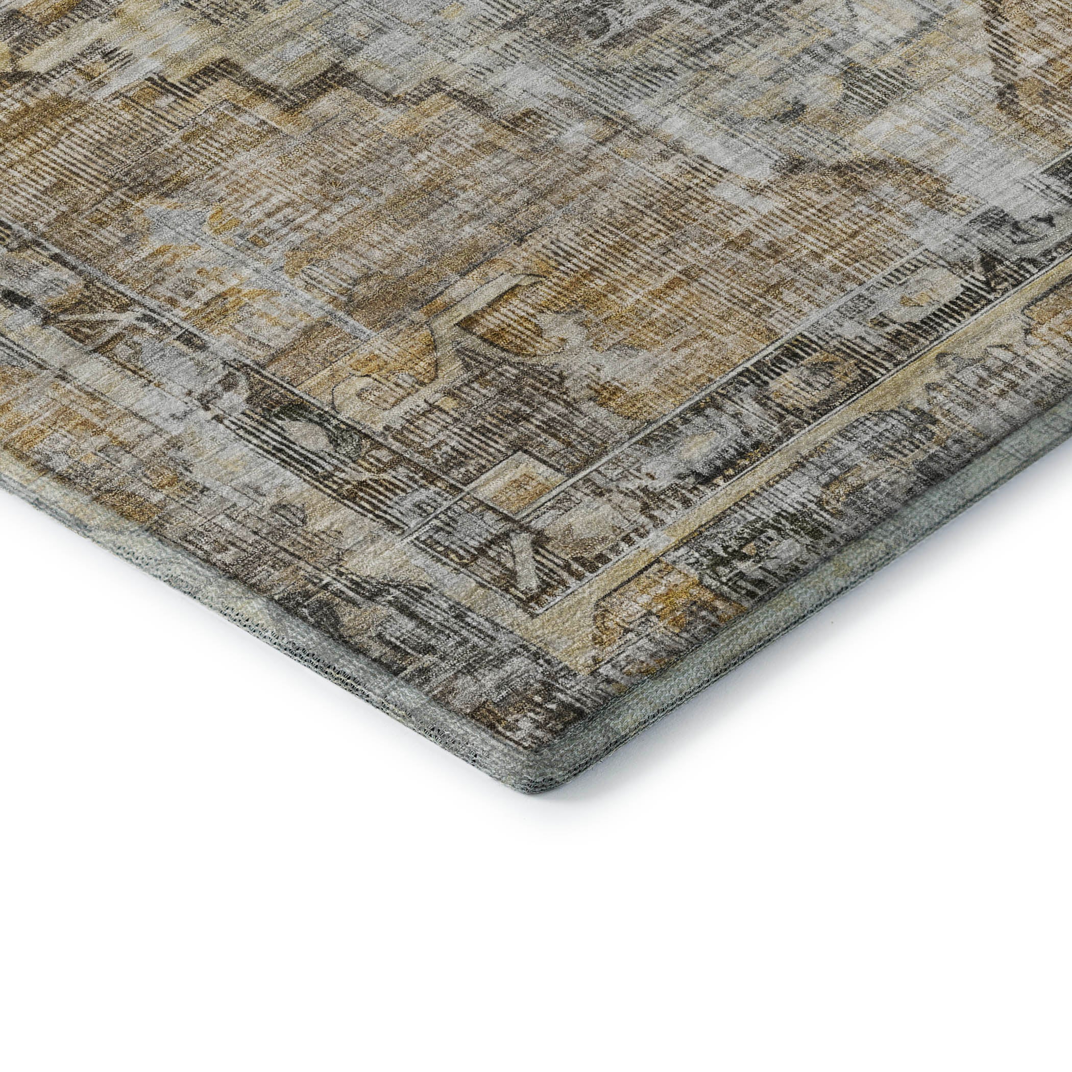 Istanbul Machine Washable Traditional Brown Rug 1'8" x 2'6" #shape_Rectangle