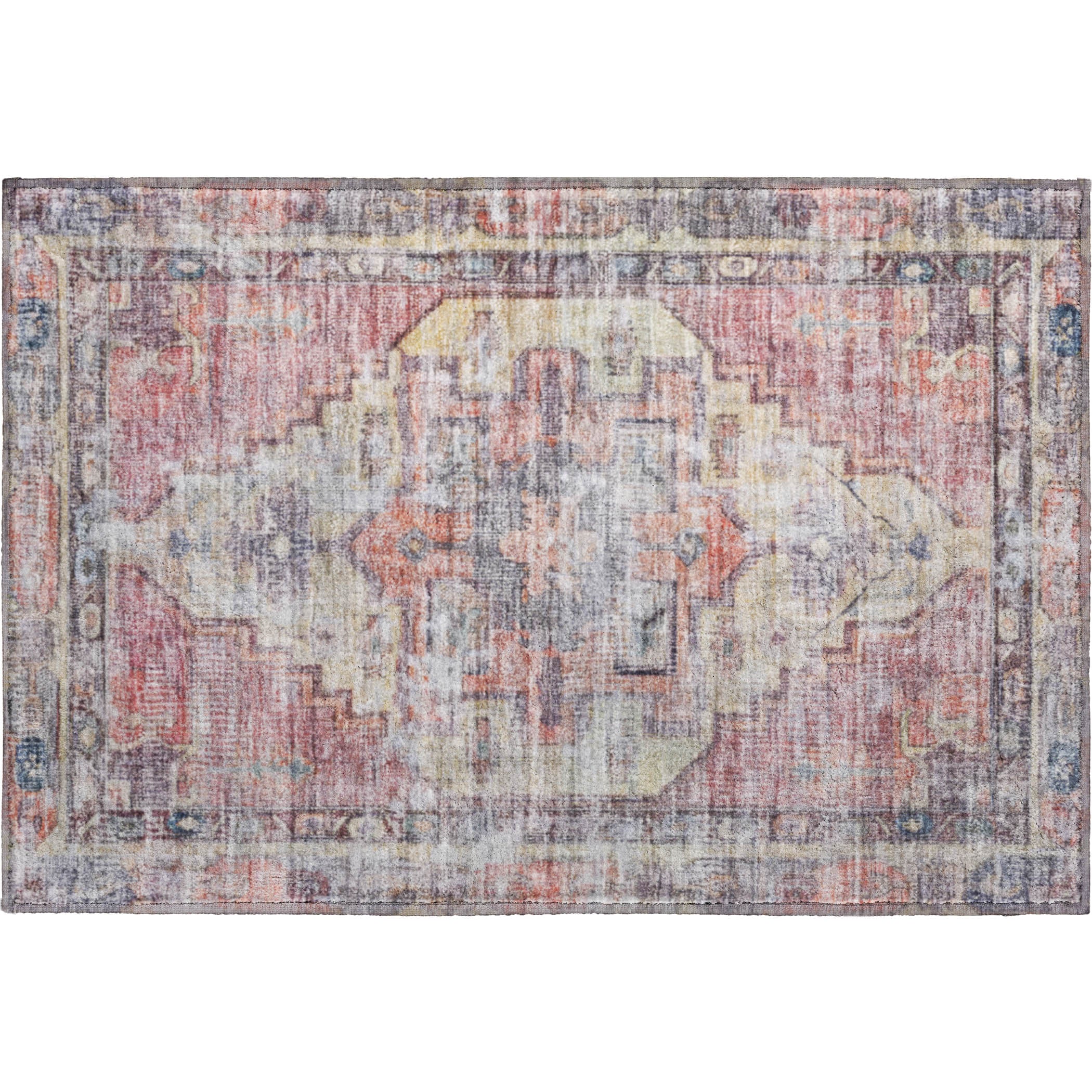 Istanbul Machine Washable Traditional Paprika Orange Rug 1'8" x 2'6" #shape_Rectangle