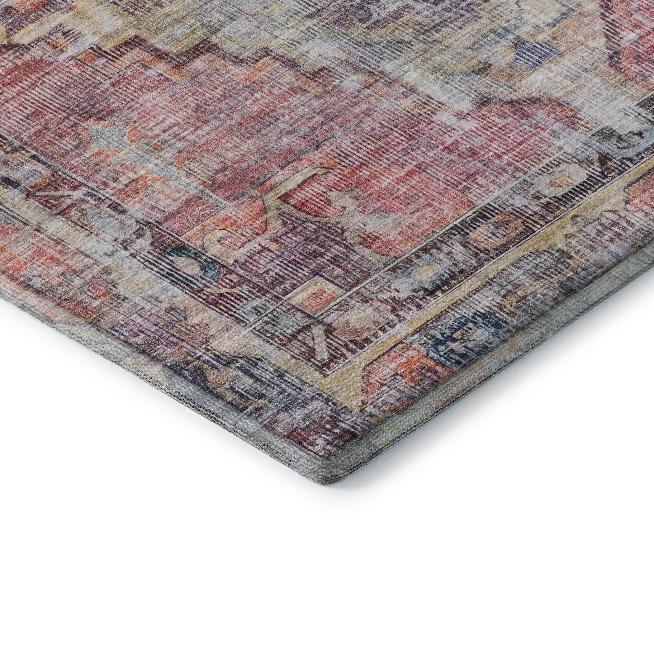 Istanbul Machine Washable Traditional Paprika Orange Rug 1'8" x 2'6" #shape_Rectangle