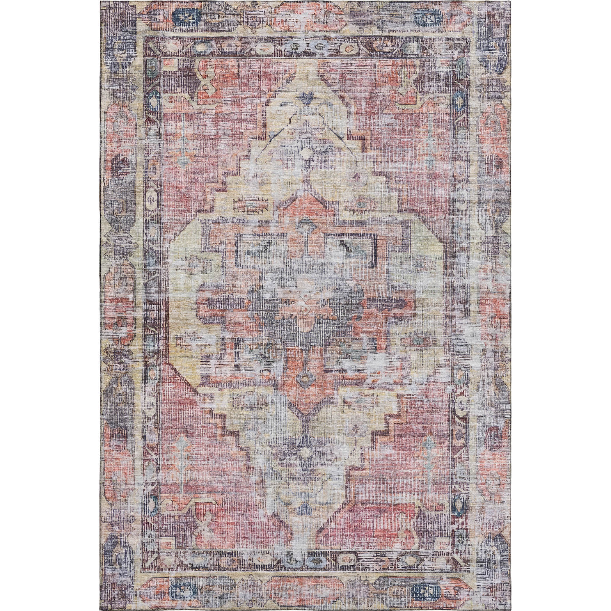 Istanbul Machine Washable Traditional Paprika Orange Rug 2'6" x 3'10" #shape_Rectangle