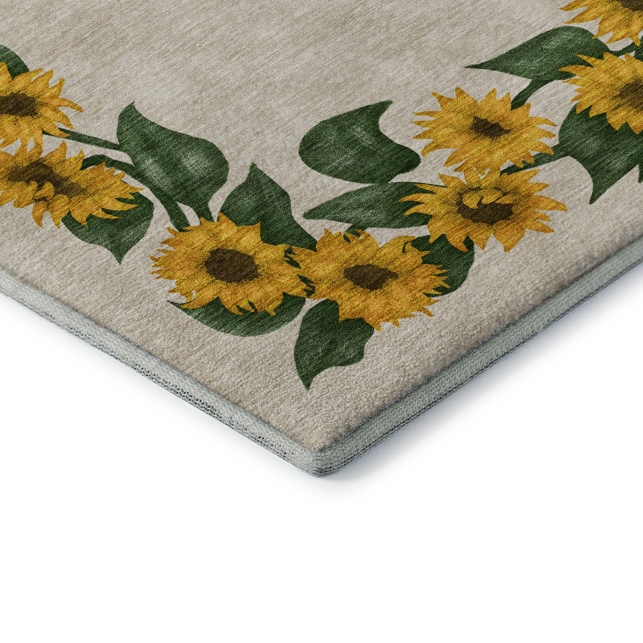 Split Machine Washable Kitchen Yellow Beige Rug 1'8" x 2'6" #shape_Rectangle