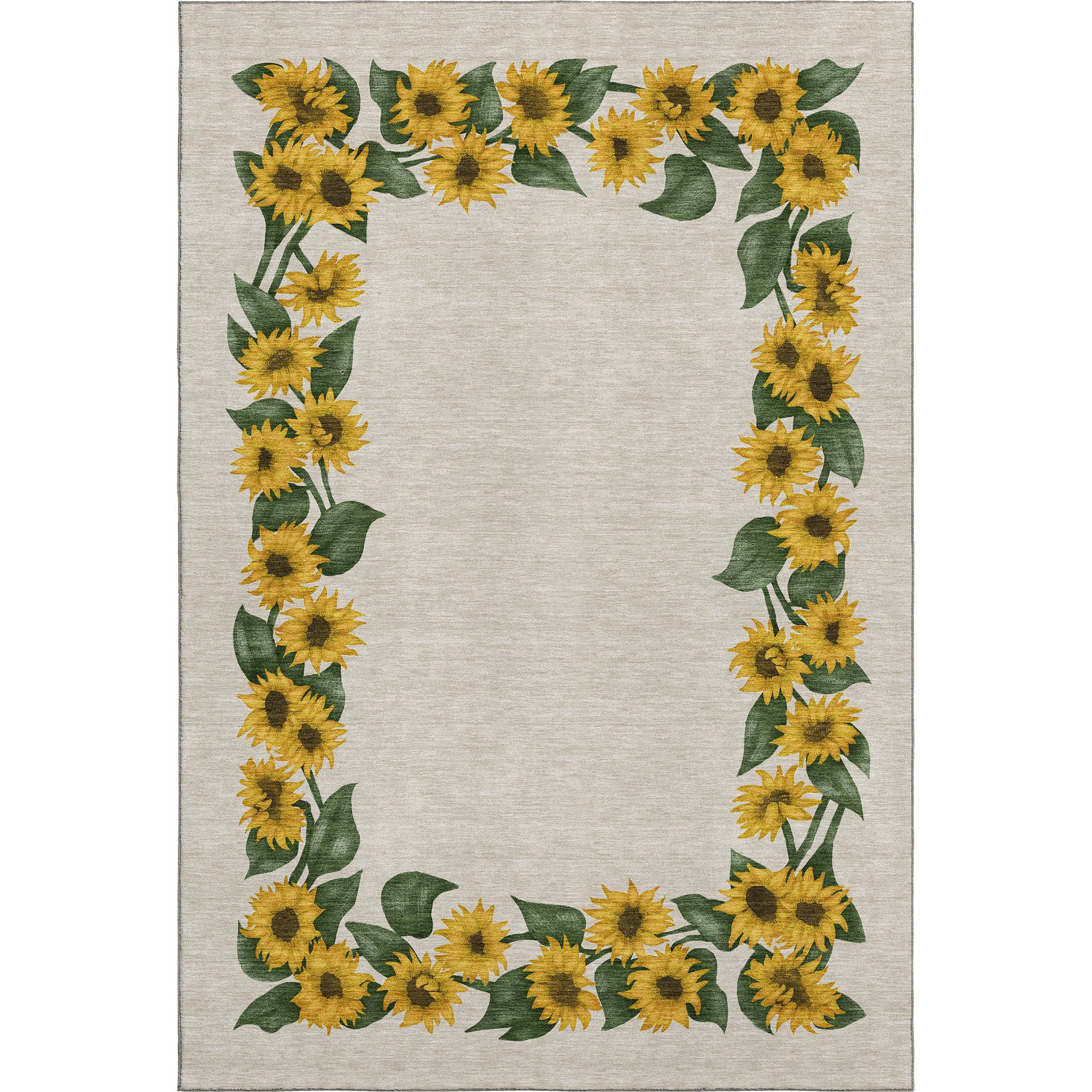 Split Machine Washable Kitchen Yellow Beige Rug 2'6" x 3'10" #shape_Rectangle
