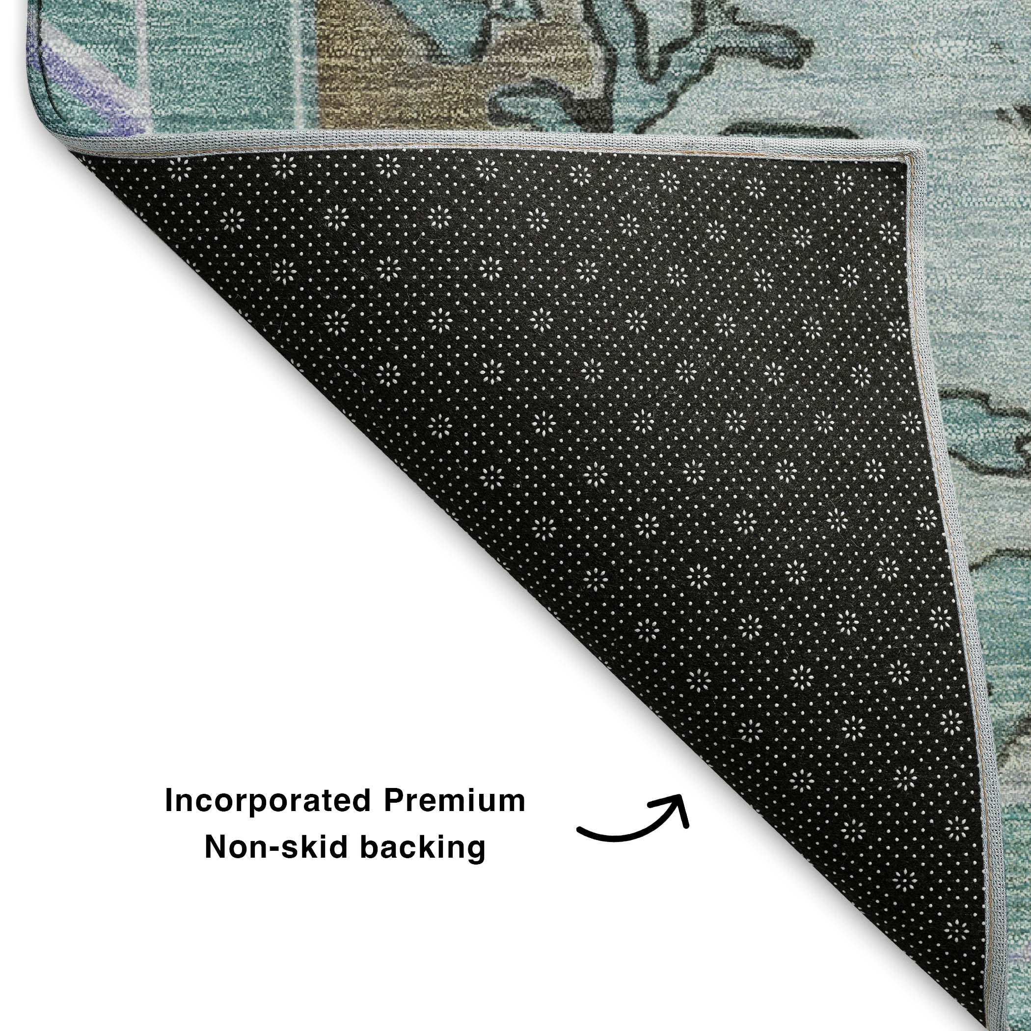 Porto Machine Washable Traditional Purple Rug 1'8" x 2'6" #shape_Rectangle