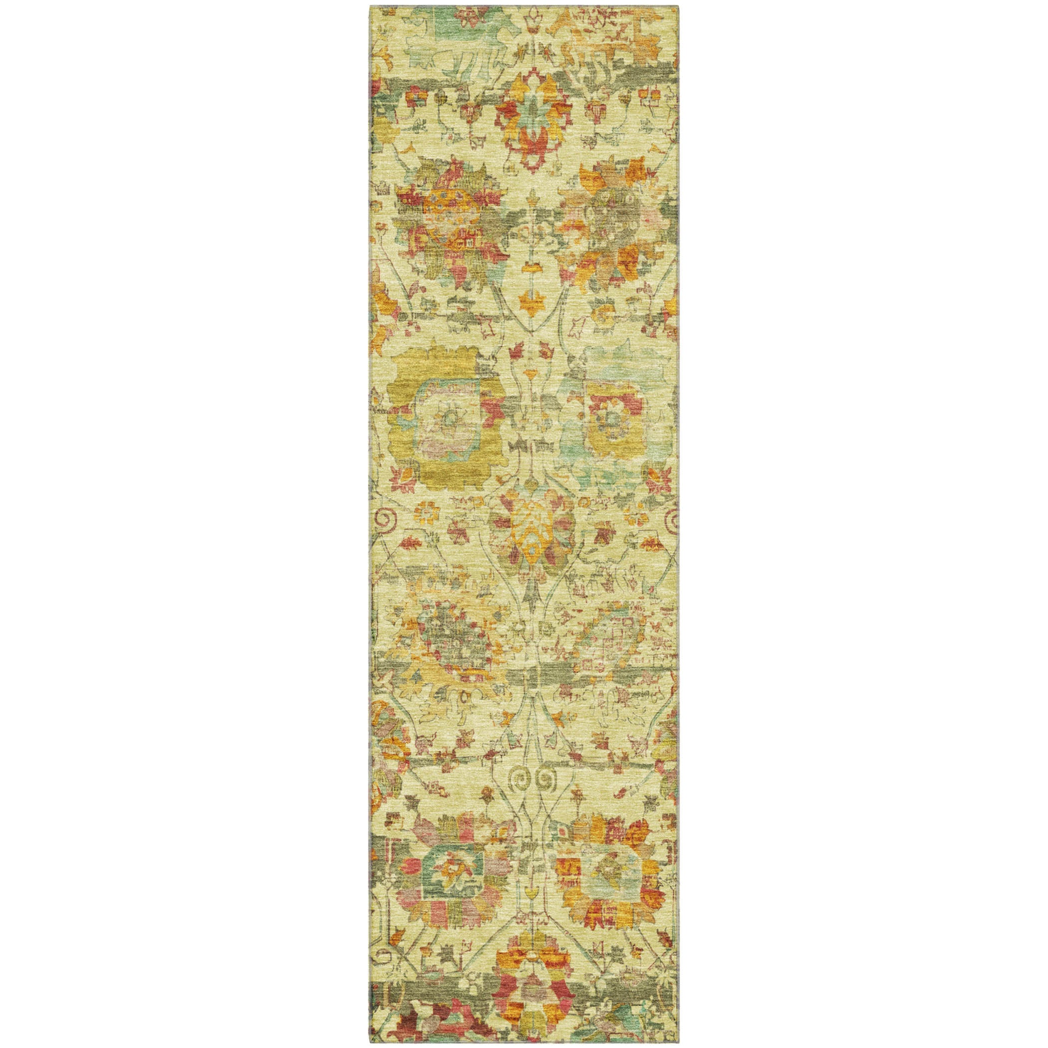 Kotor Machine Washable Traditional Gold Rug 2'3" x 7'6" #shape_Runner