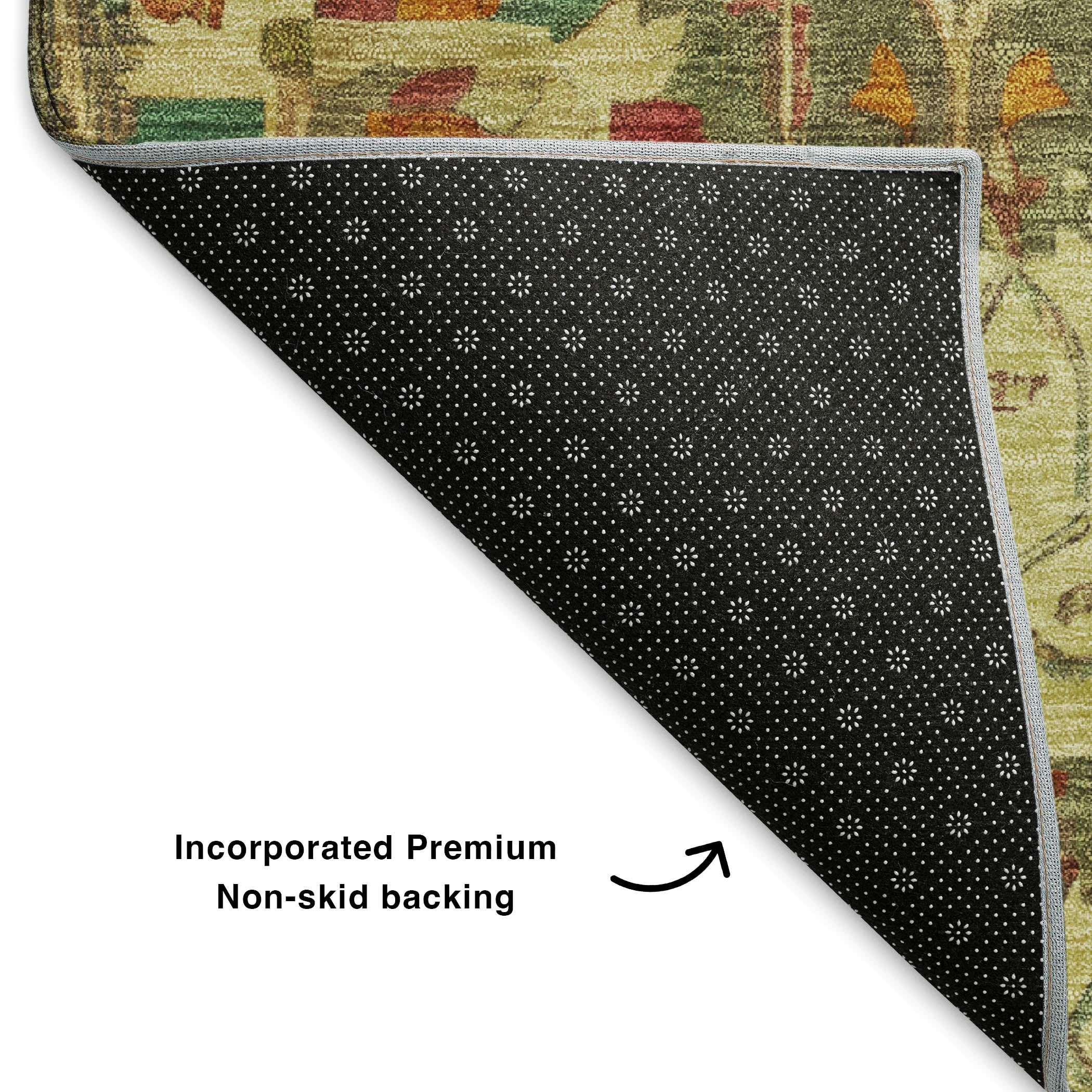 Kotor Machine Washable Traditional Gold Rug 1'8" x 2'6" #shape_Rectangle