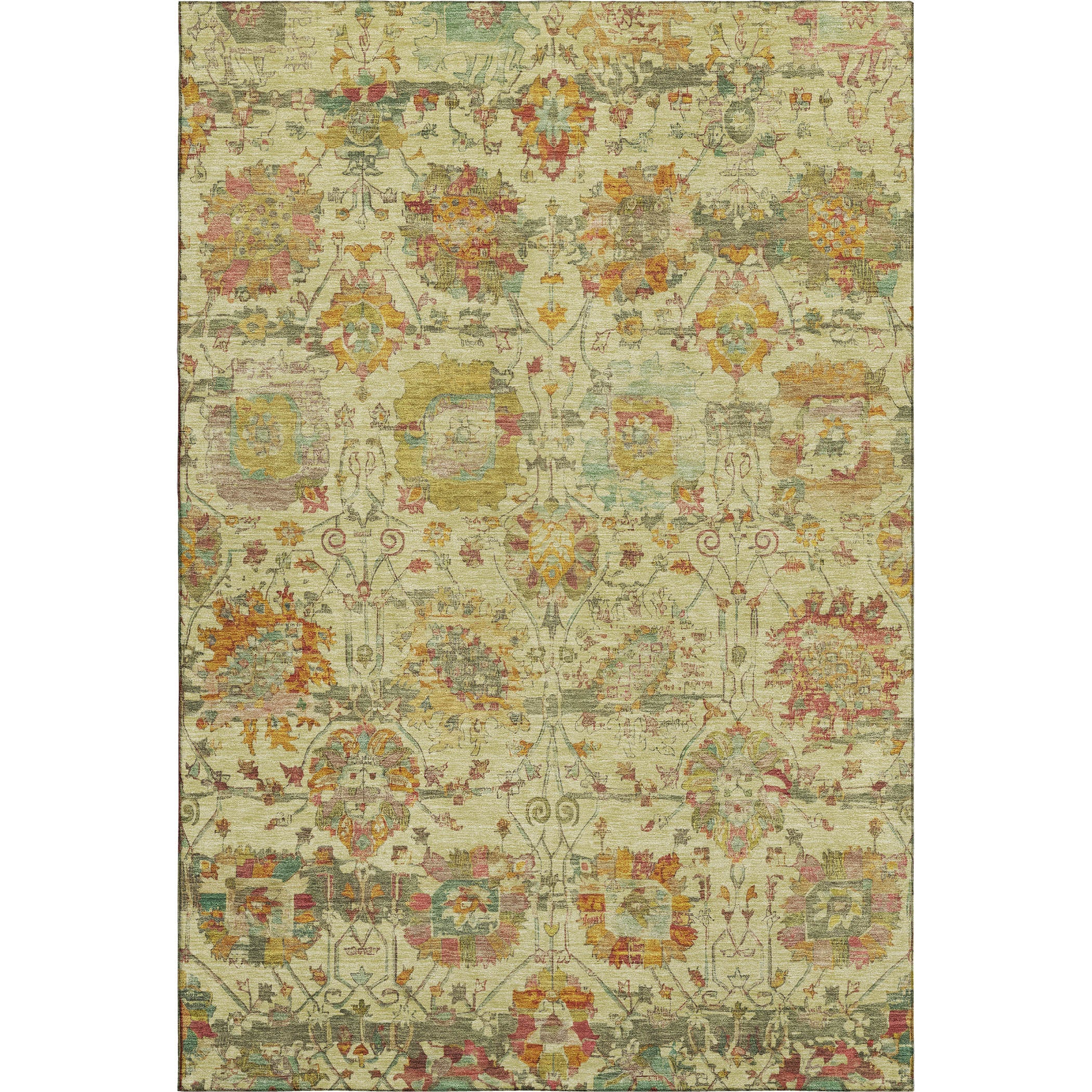 Kotor Machine Washable Traditional Gold Rug 2'6" x 3'10" #shape_Rectangle