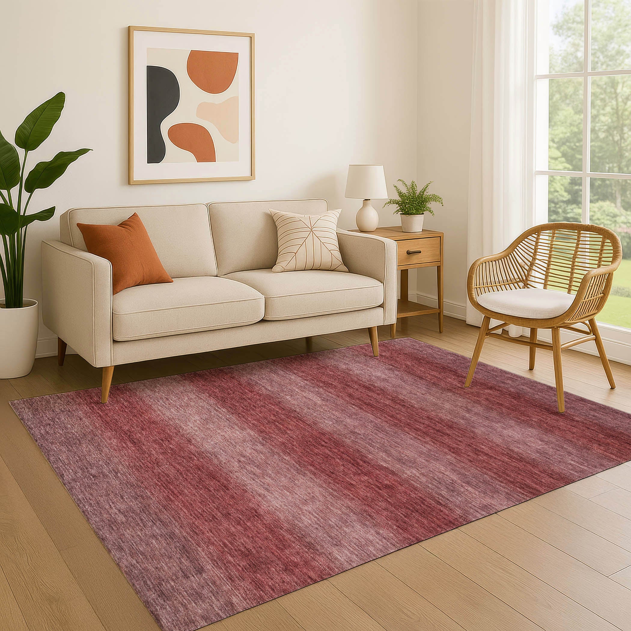Sintra Machine Washable Transitional Paprika Orange Rug 2'6" x 3'10" #shape_Rectangle