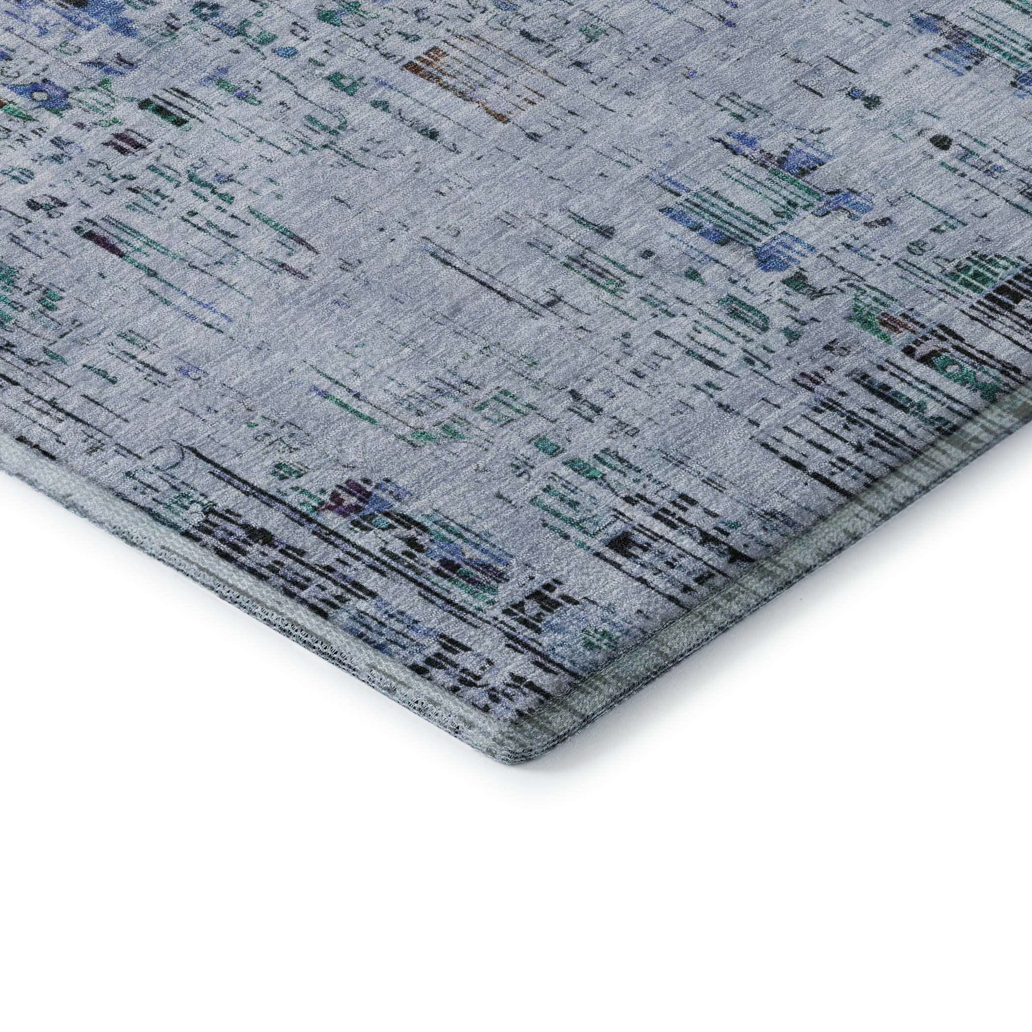 Prague Machine Washable Transitional Blue Rug 1'8" x 2'6" #shape_Rectangle