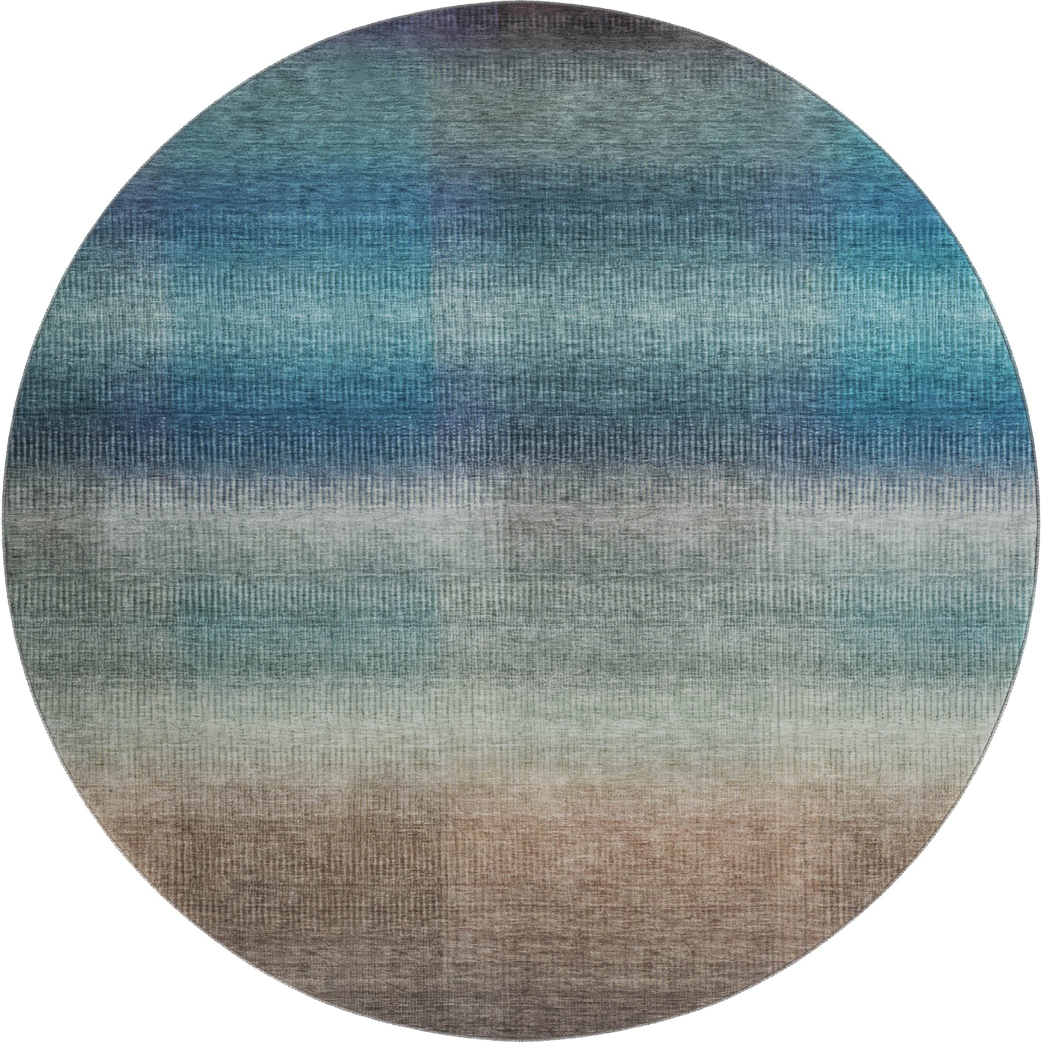 Colombo Machine Washable Transitional Blue Rug 8' x 8' #shape_Round