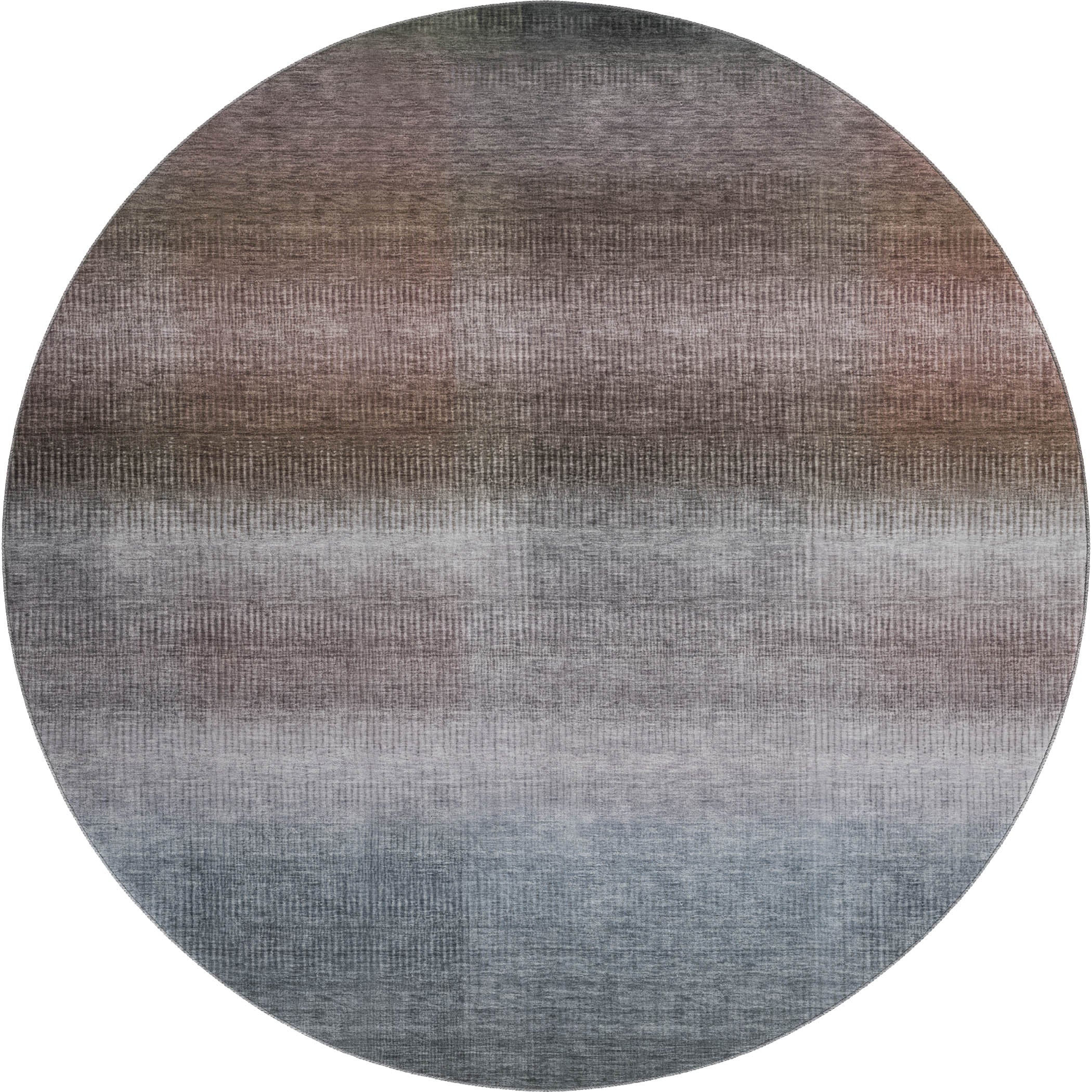 Colombo Machine Washable Transitional Brown Rug 8' x 8' #shape_Round