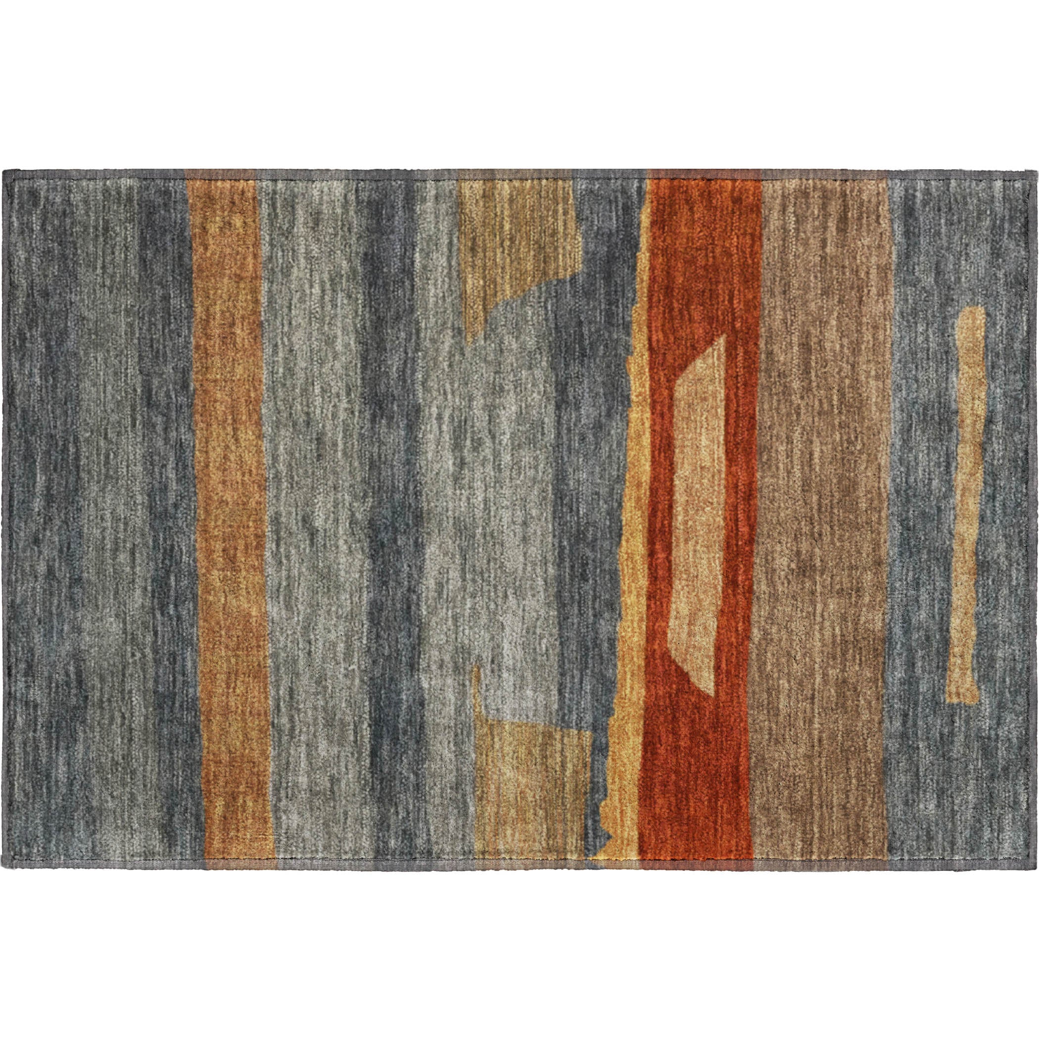 Dublin Machine Washable Transitional Blue Rug 1'8" x 2'6" #shape_Rectangle